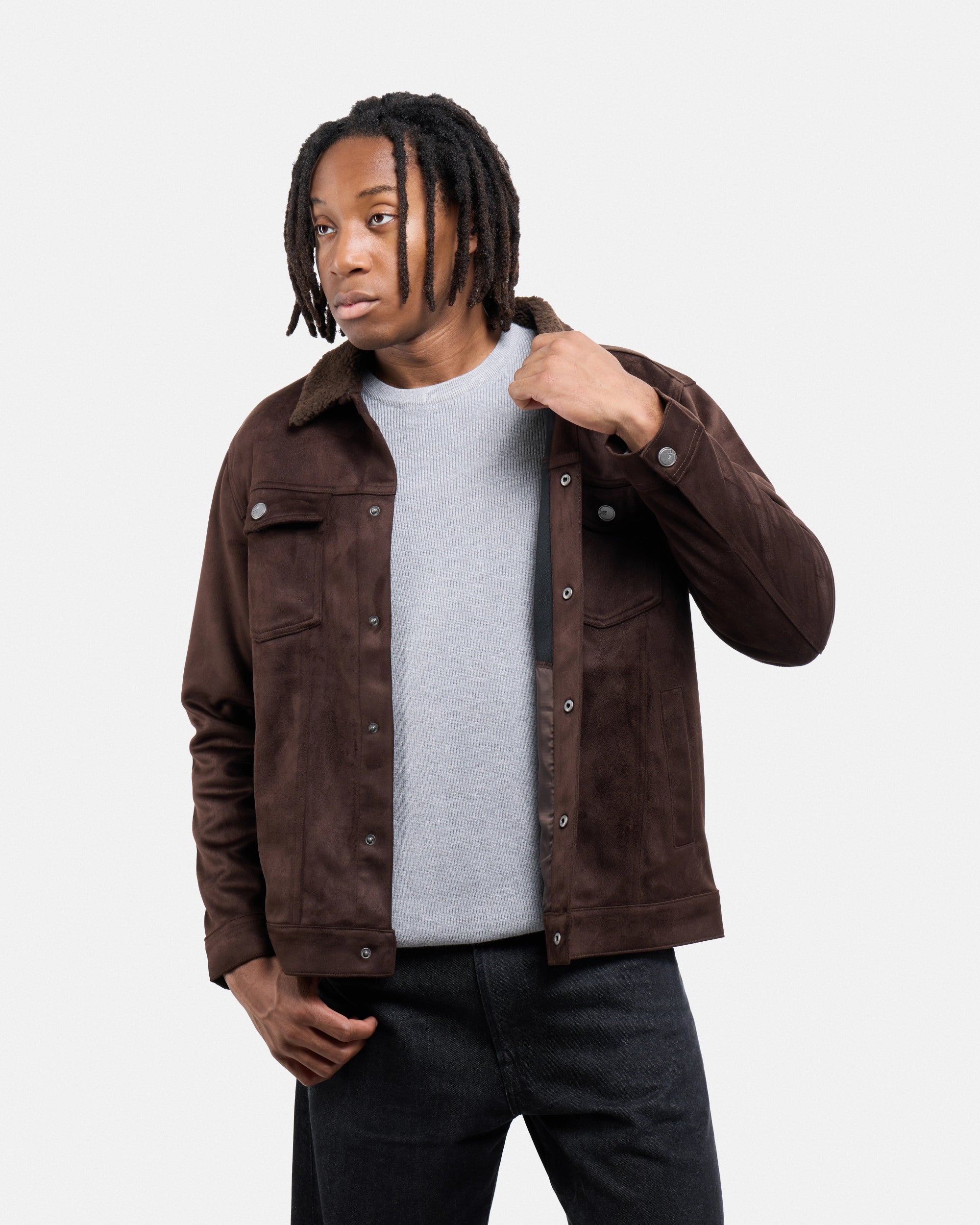 #XRJK5100483 Faux Suede Bomber Jacket-thumbmail-12