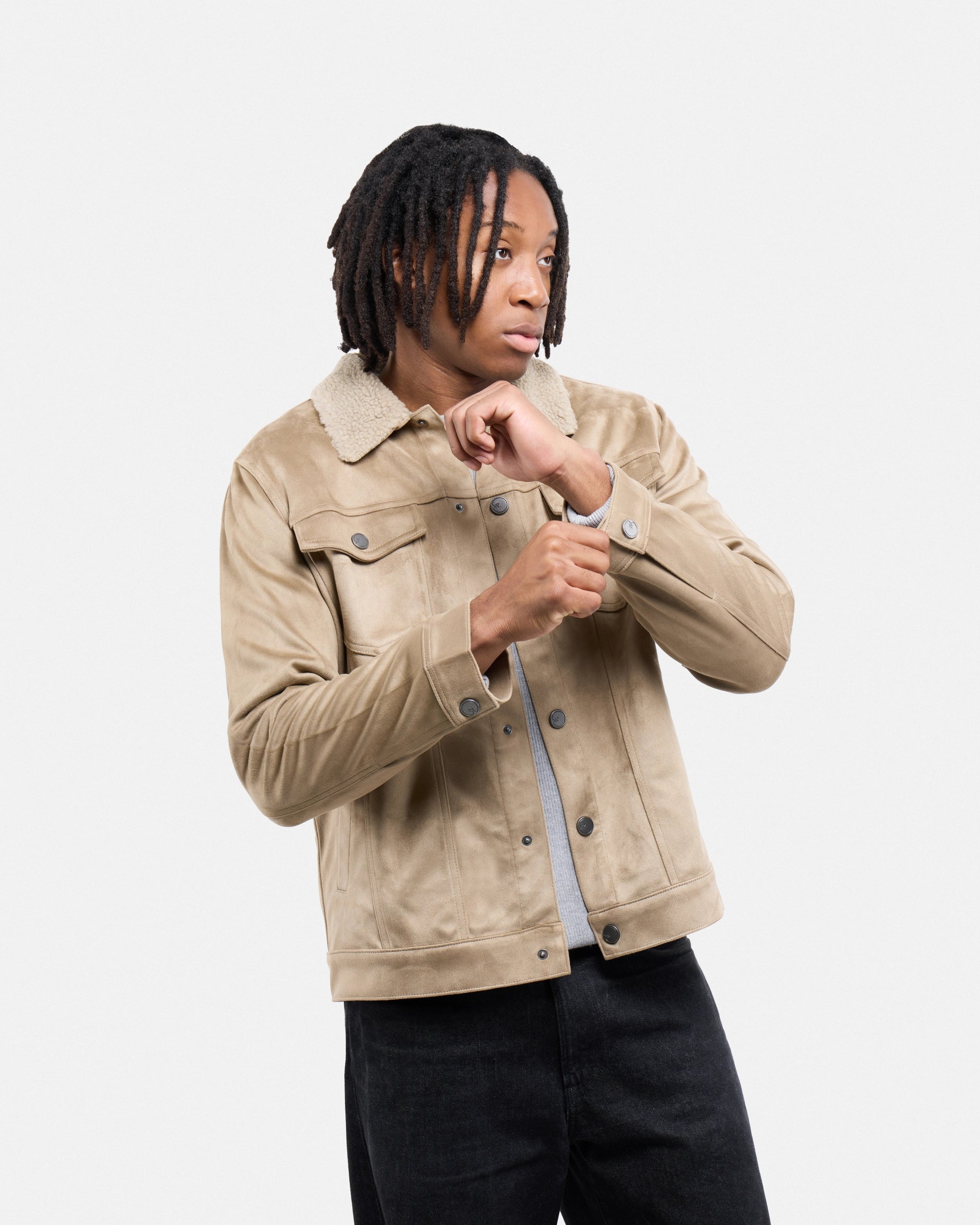 #XRJK5100483 Faux Suede Bomber Jacket-thumbmail-35