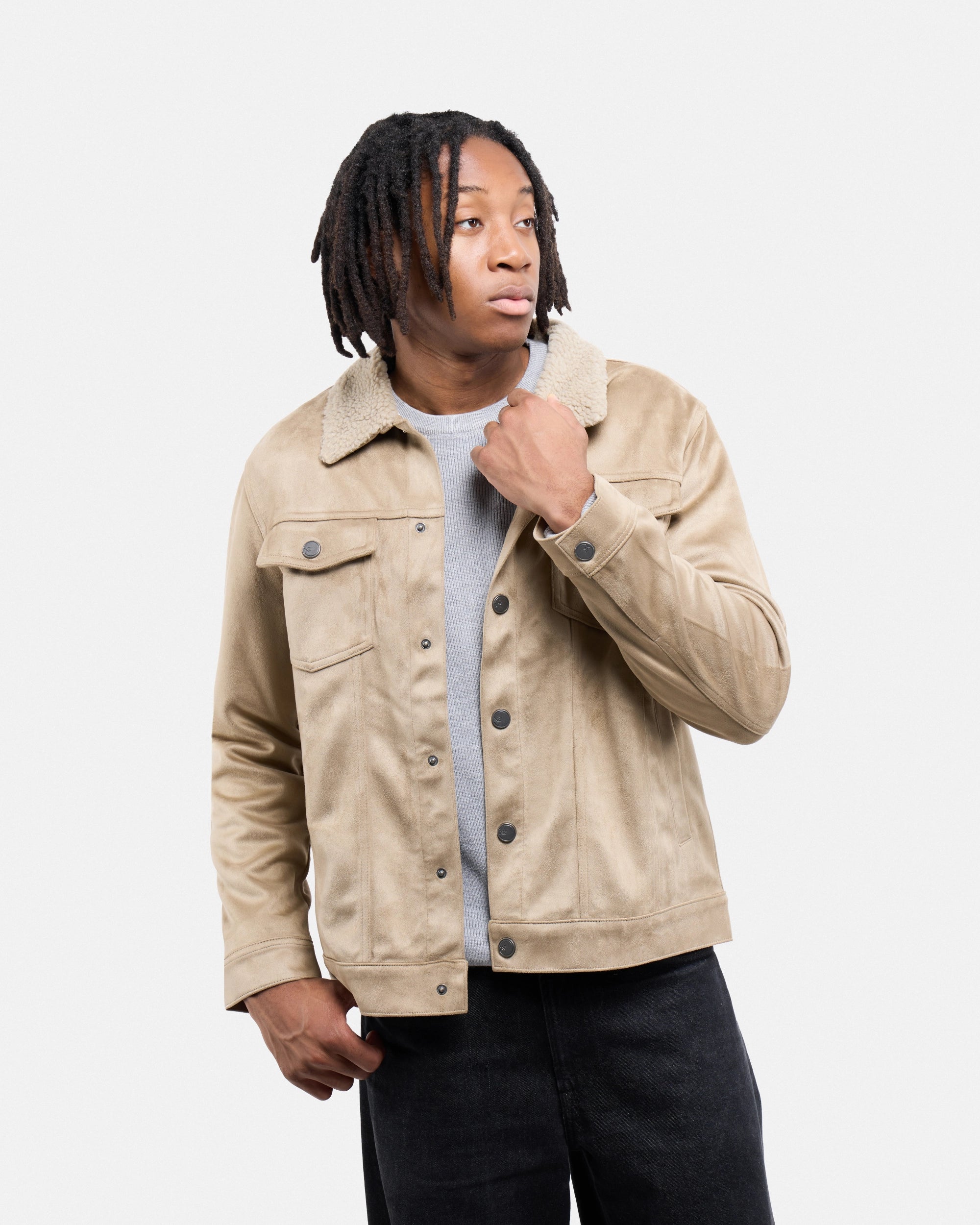 #XRJK5100483 Faux Suede Bomber Jacket-thumbmail-36