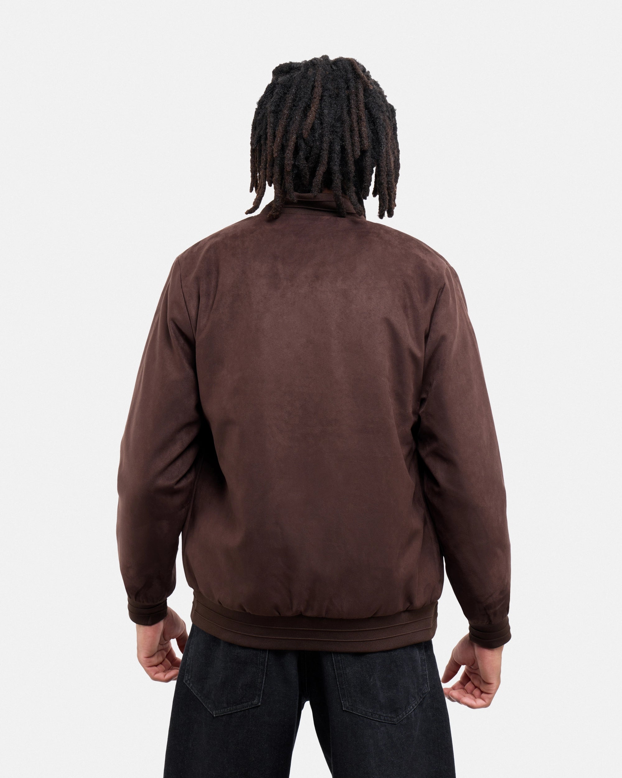 #XRJK5100554 Faux Suede Bomber Jacket With Lining-thumbmail-11
