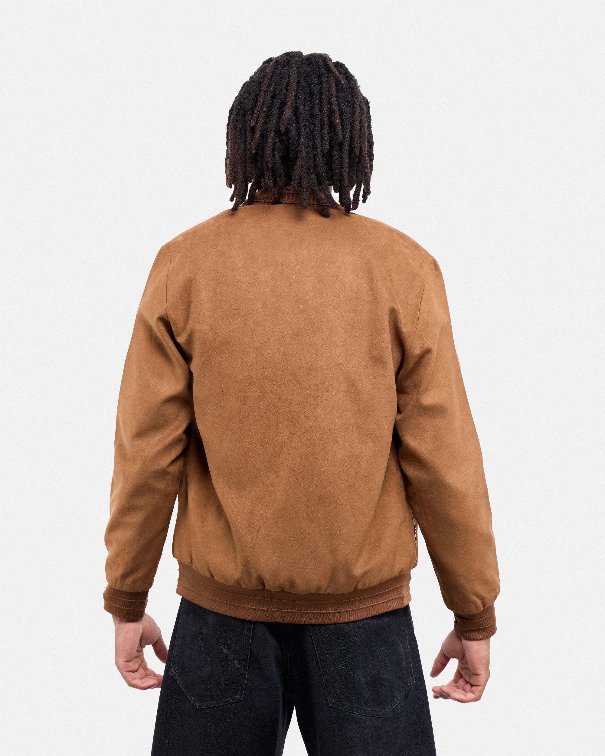 #XRJK5100554 Faux Suede Bomber Jacket With Lining-thumbmail-29