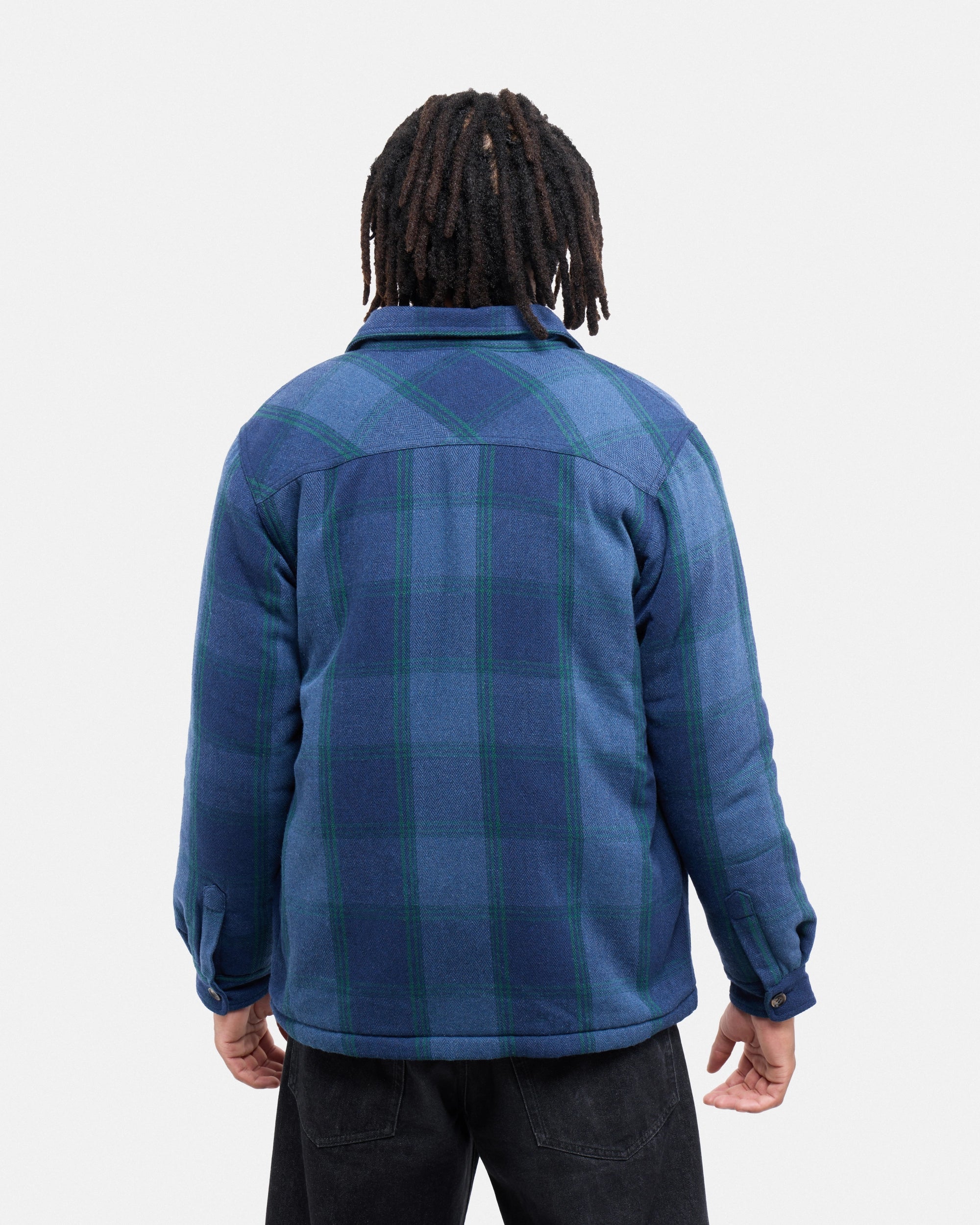 #XRJK5100572 Sherpa Lined Plaid Shirt Jacket-thumbmail-11