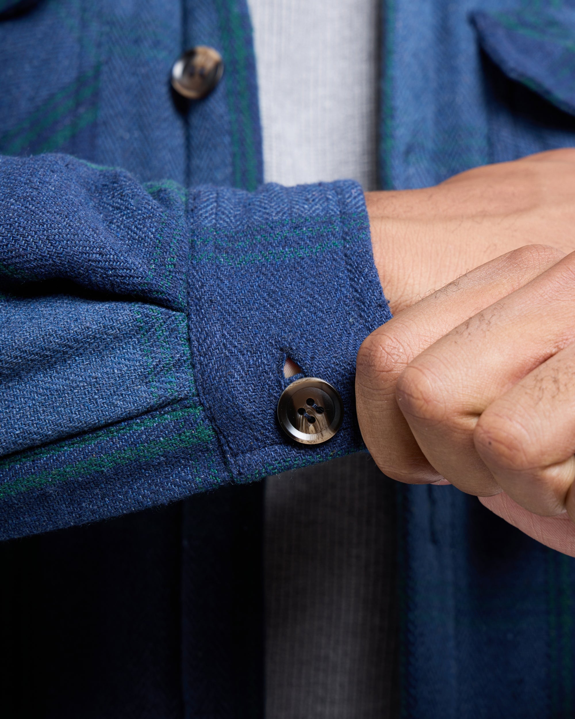 #XRJK5100572 Sherpa Lined Plaid Shirt Jacket-thumbmail-17