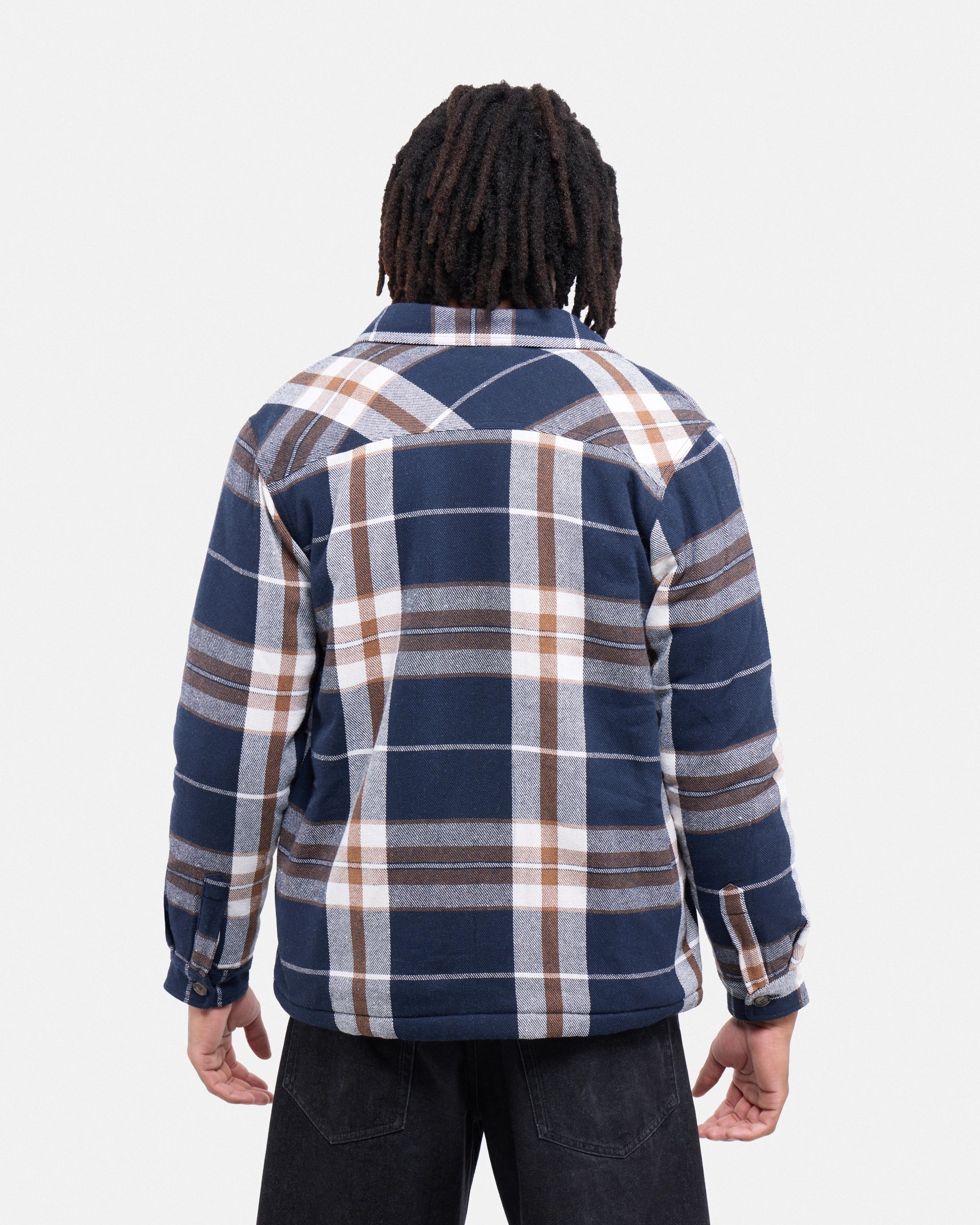 #XRJK5100572 Sherpa Lined Plaid Shirt Jacket-thumbmail-20