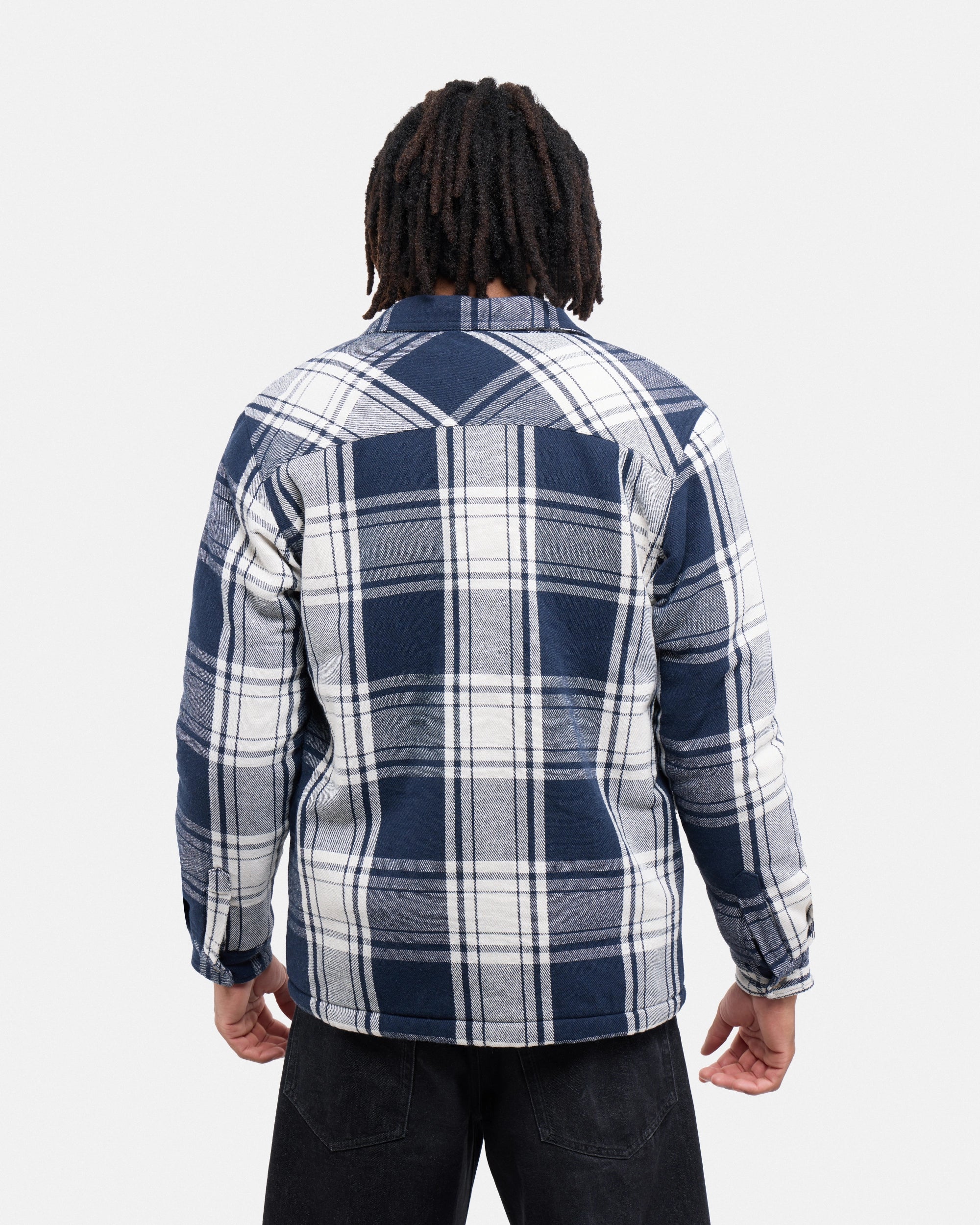 #XRJK5100572 Sherpa Lined Plaid Shirt Jacket-thumbmail-29