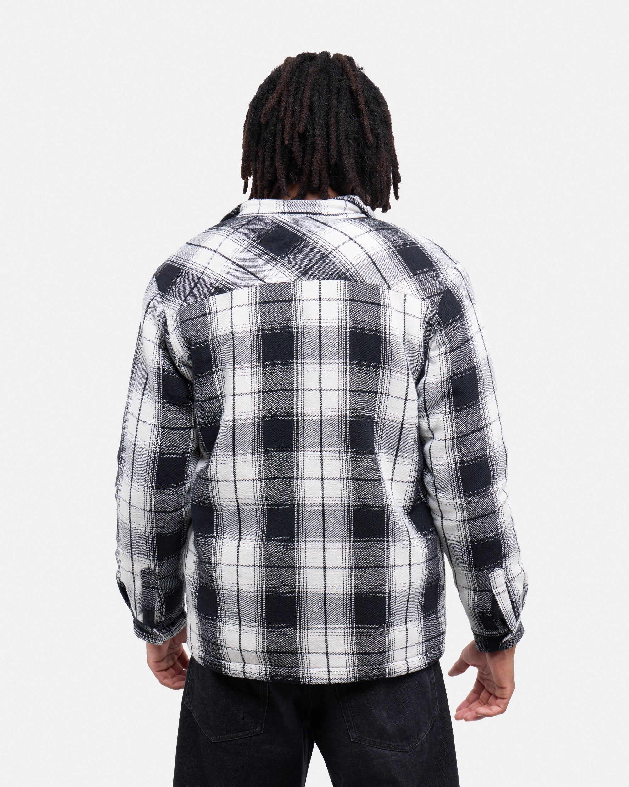 #XRJK5100572 Sherpa Lined Plaid Shirt Jacket-thumbmail-39