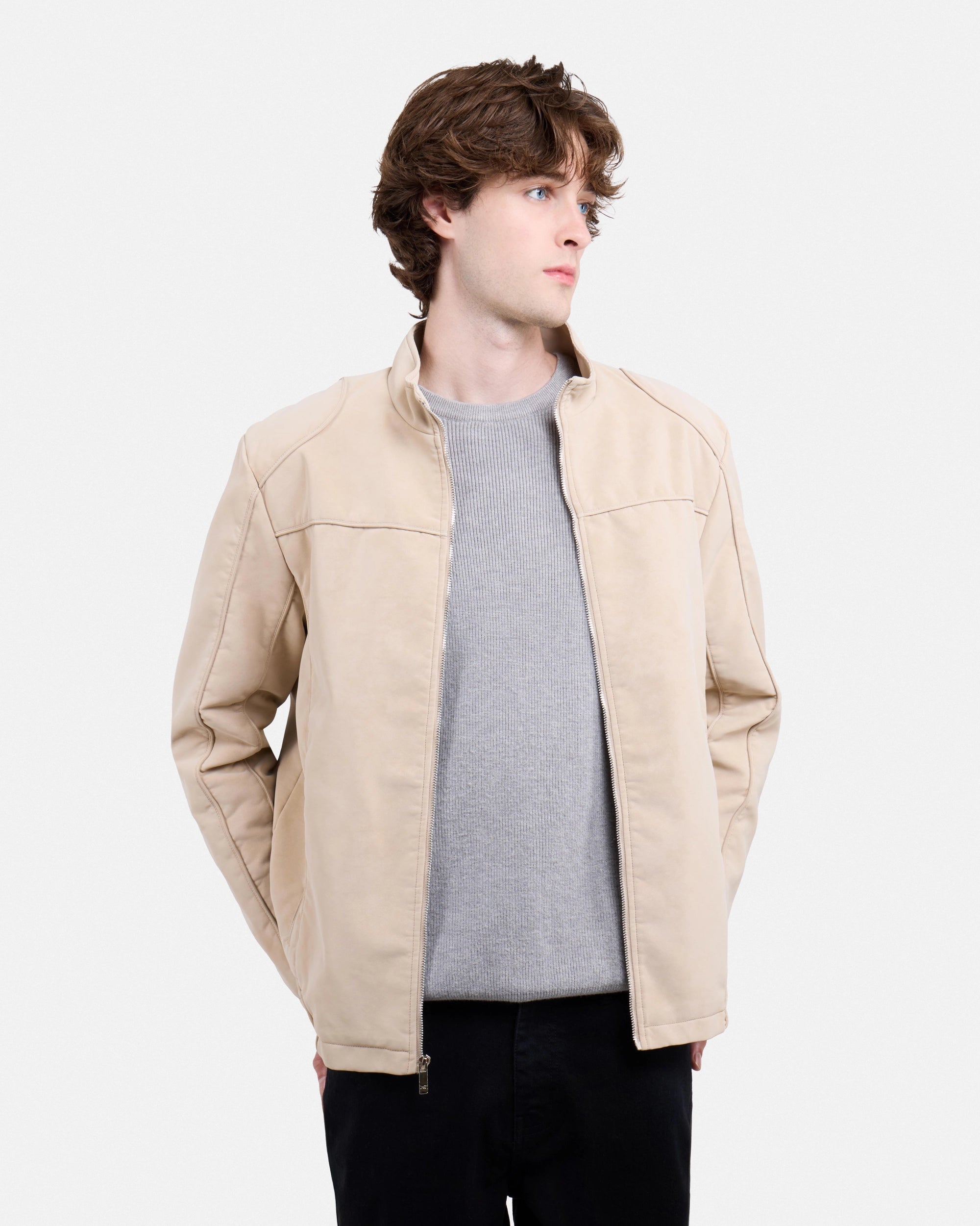 Men's Full-Zip Moto PU Jacket-thumbmail-1