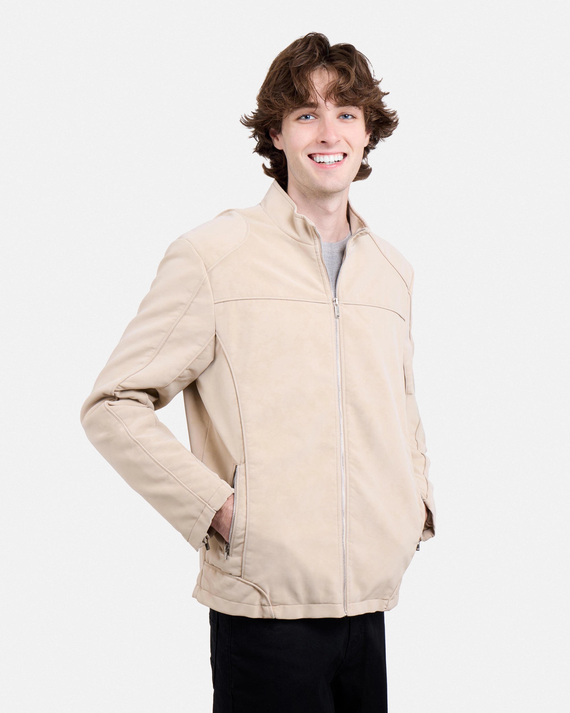 Men's Full-Zip Moto PU Jacket-thumbmail-5