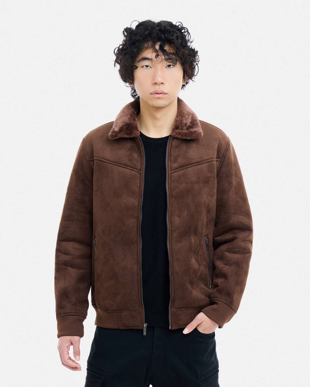 #XRJKM5101437 Suede Bomber Jacket-thumbmail-9
