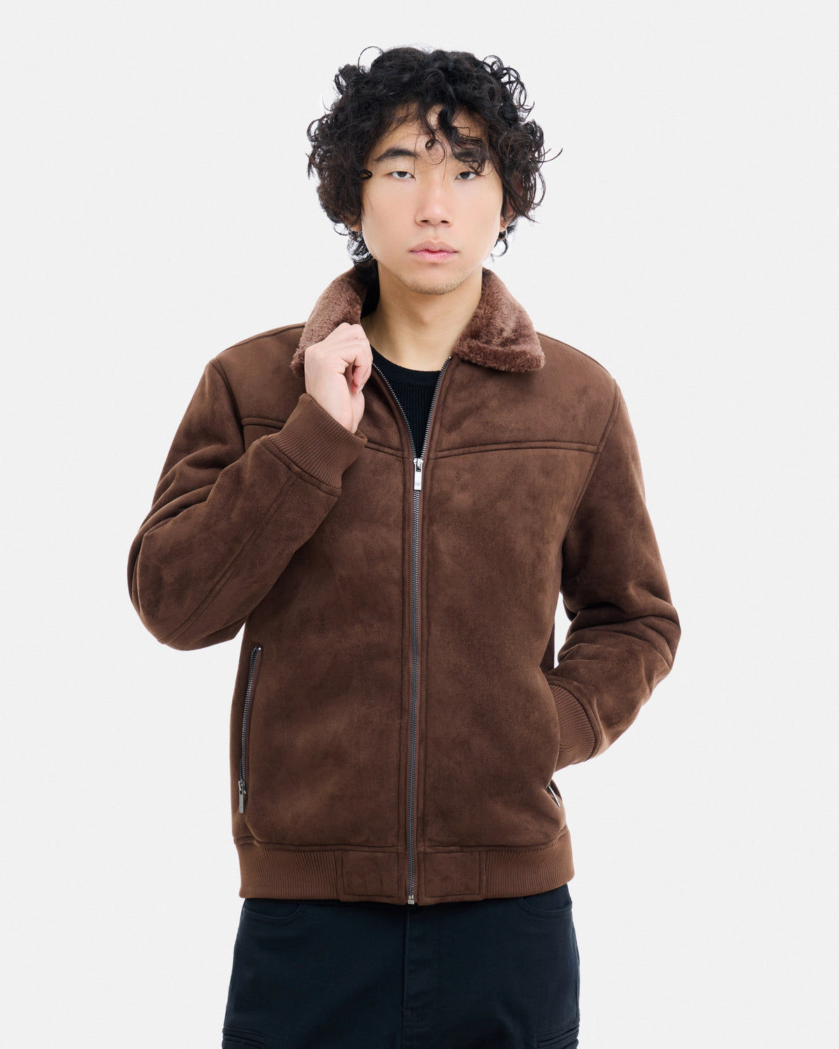 #XRJKM5101437 Suede Bomber Jacket-thumbmail-13