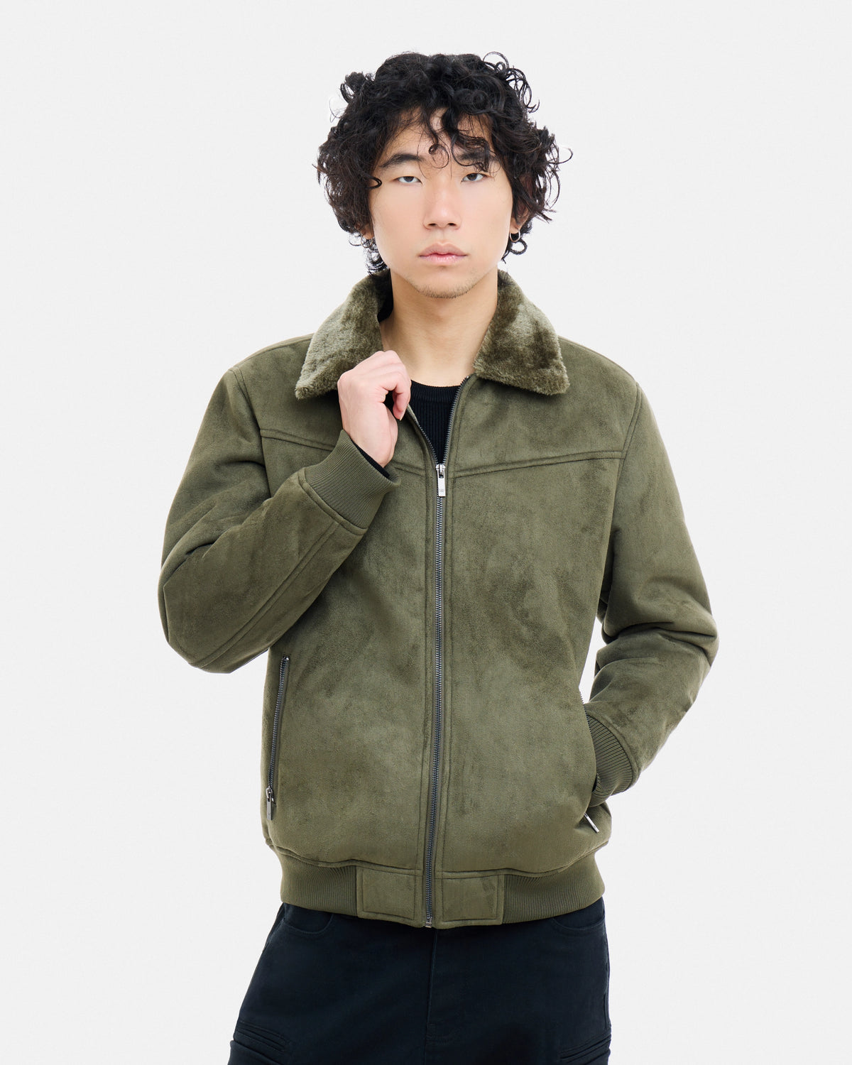 #XRJKM5101437 Suede Bomber Jacket-thumbmail-29