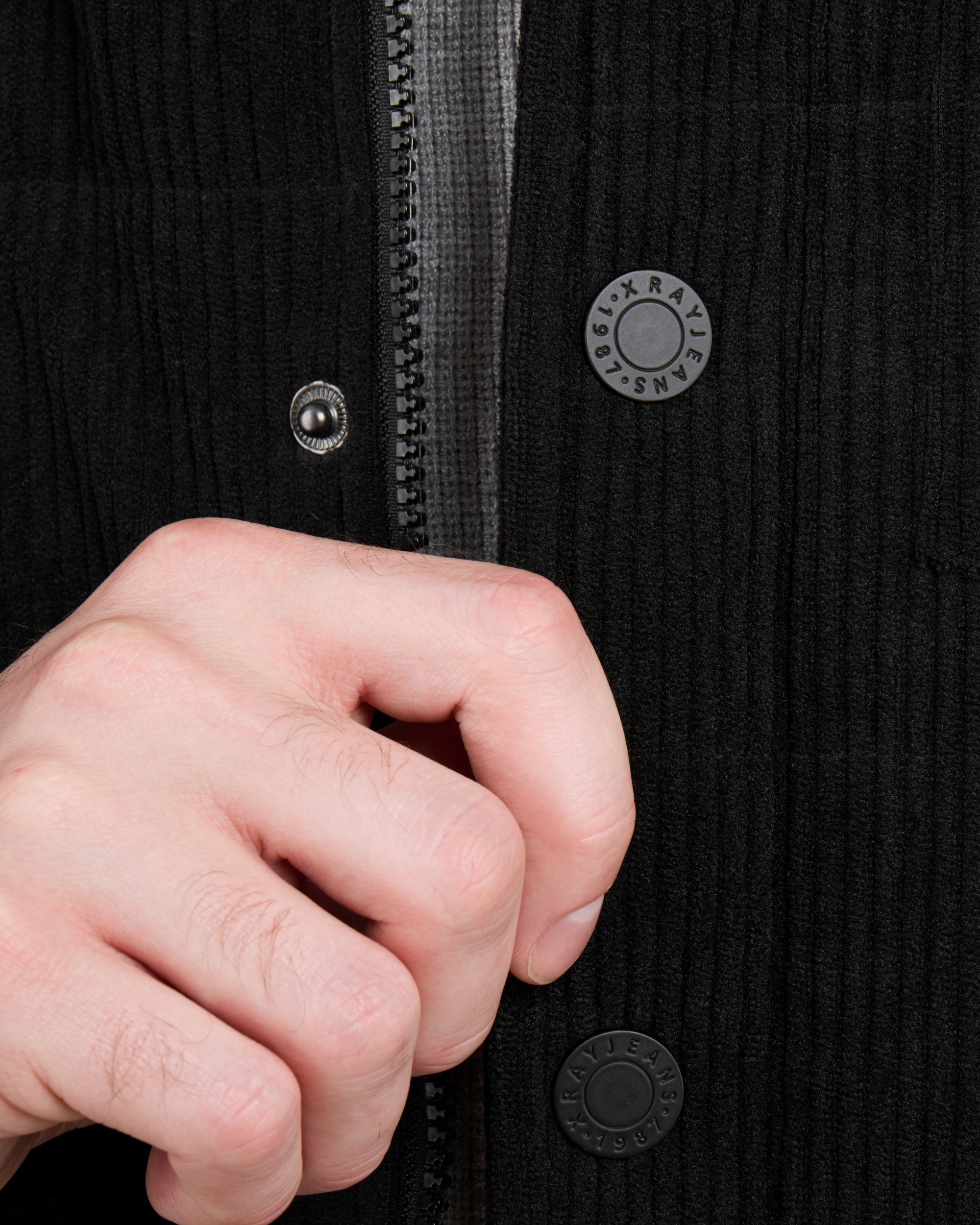 Men's Quilted Corduroy Shirt Jacket With Polyester Lining-thumbmail-7