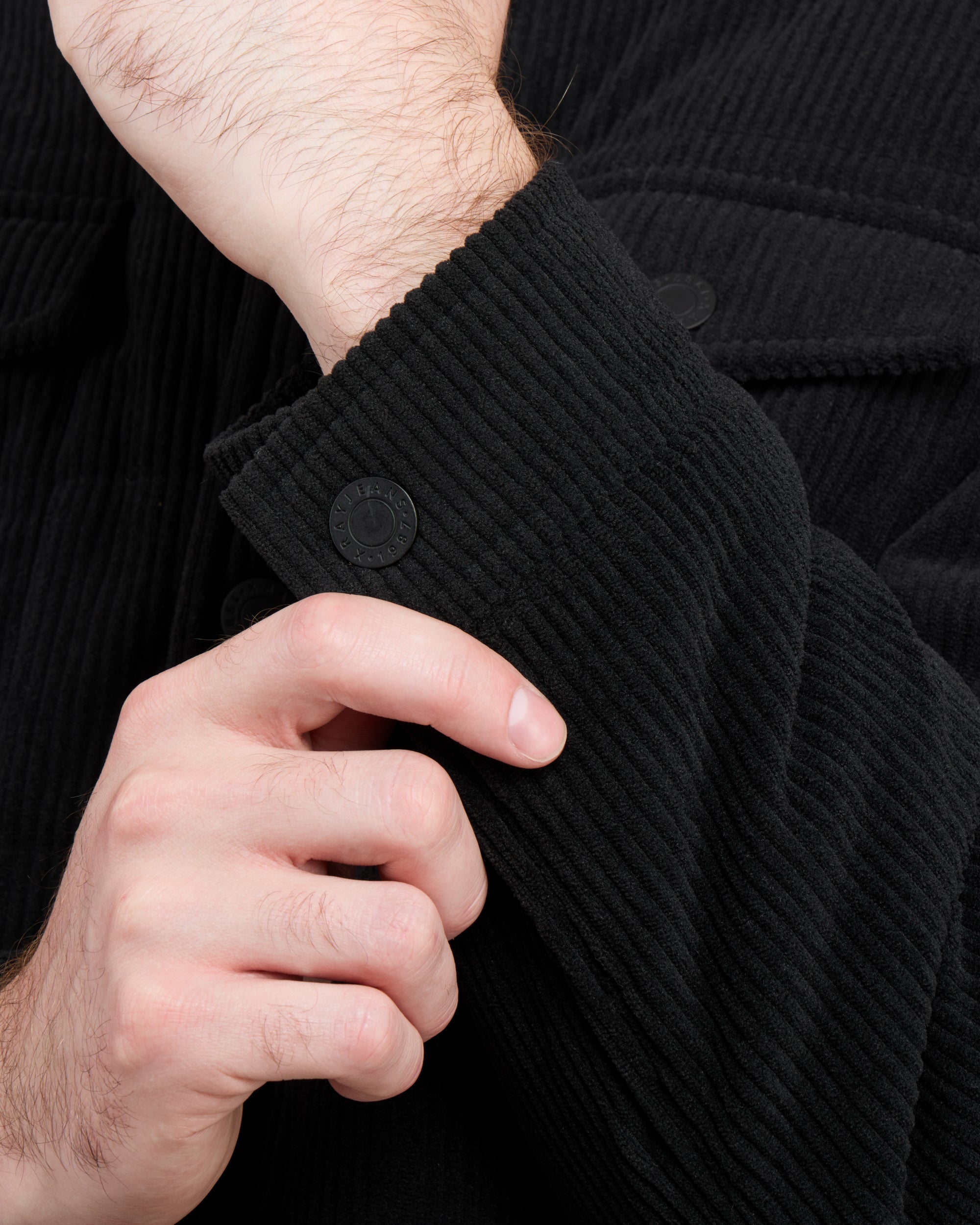 Men's Quilted Corduroy Shirt Jacket With Polyester Lining-thumbmail-8