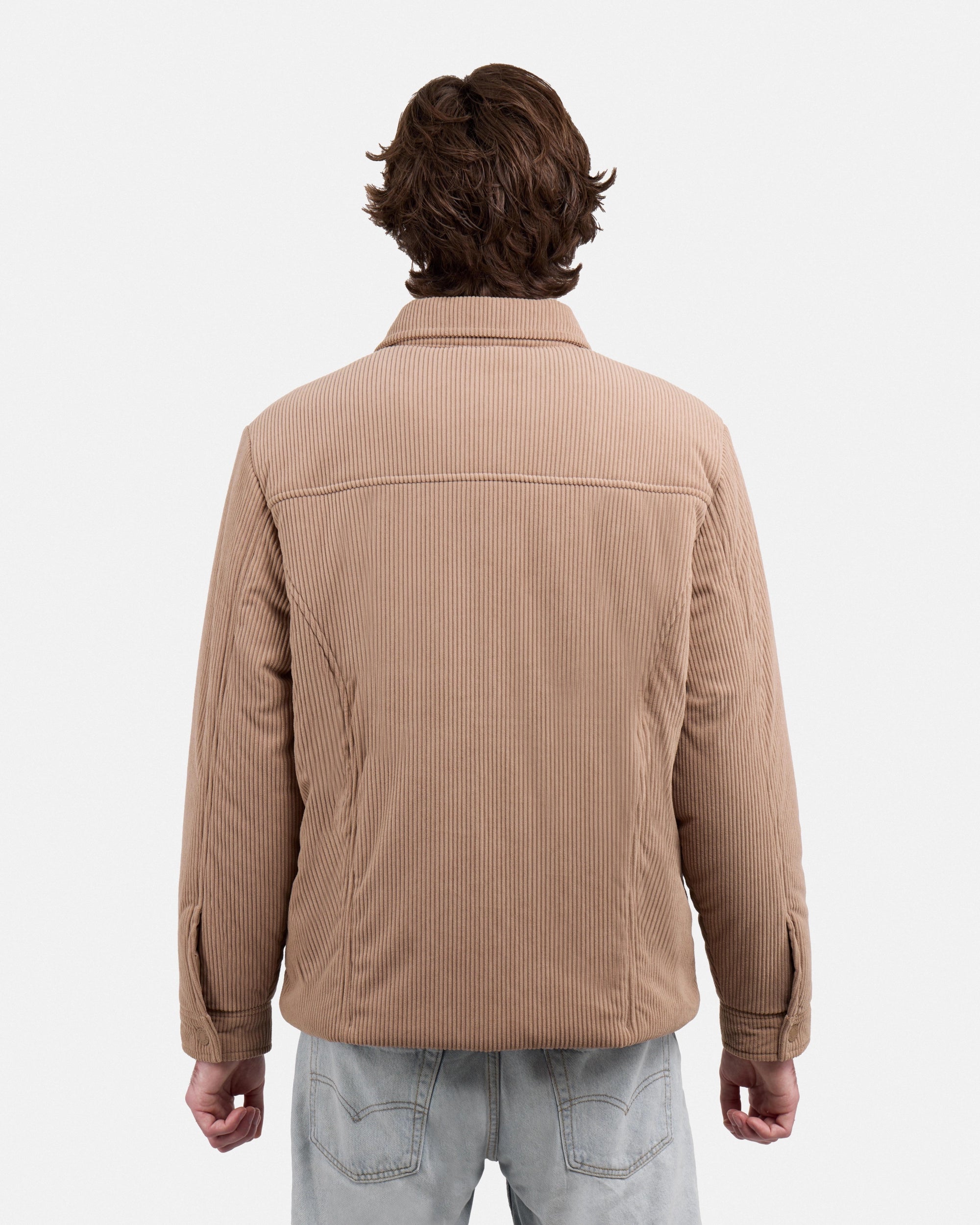 Men's Quilted Corduroy Shirt Jacket With Polyester Lining-thumbmail-20