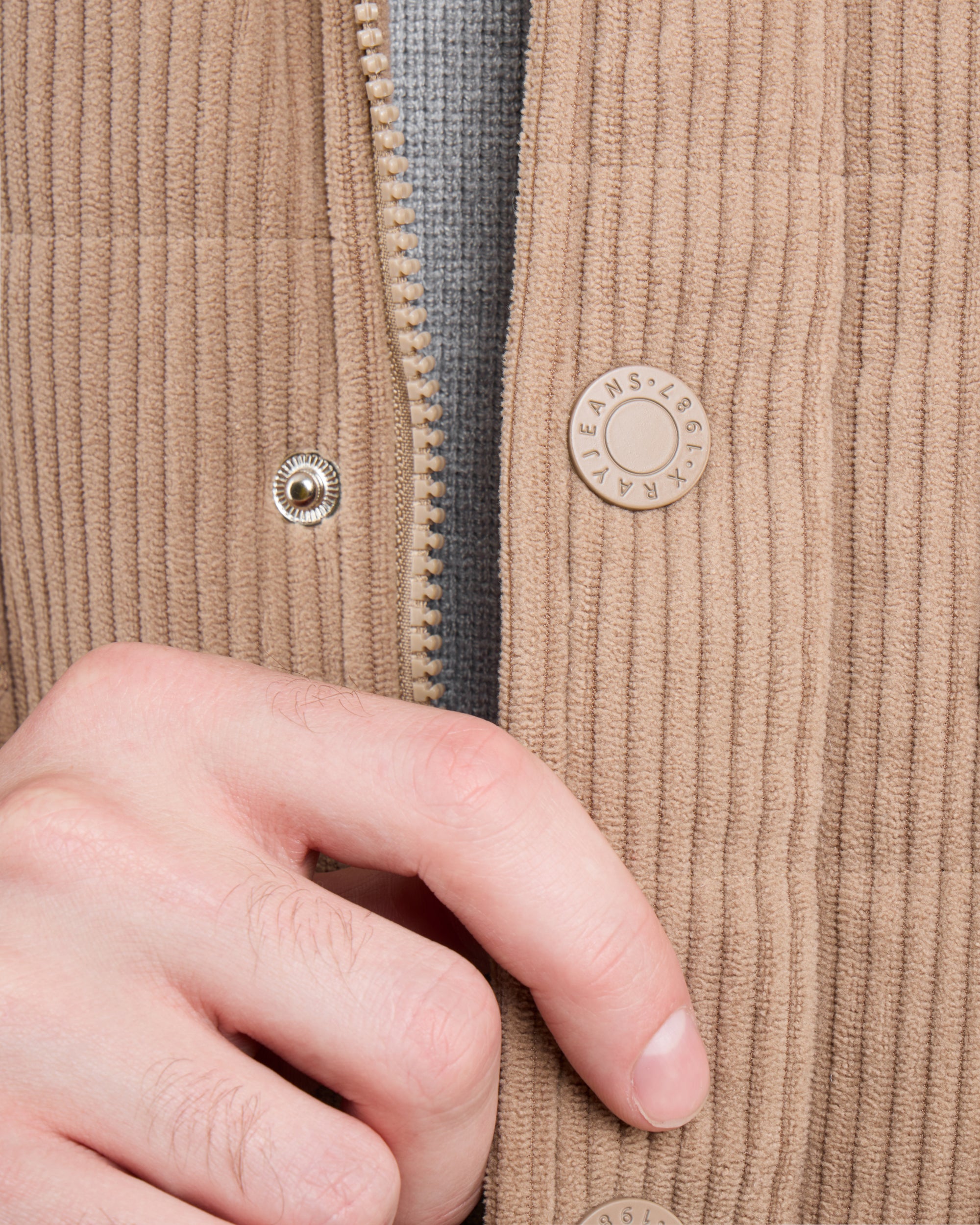 Men's Quilted Corduroy Shirt Jacket With Polyester Lining-thumbmail-25