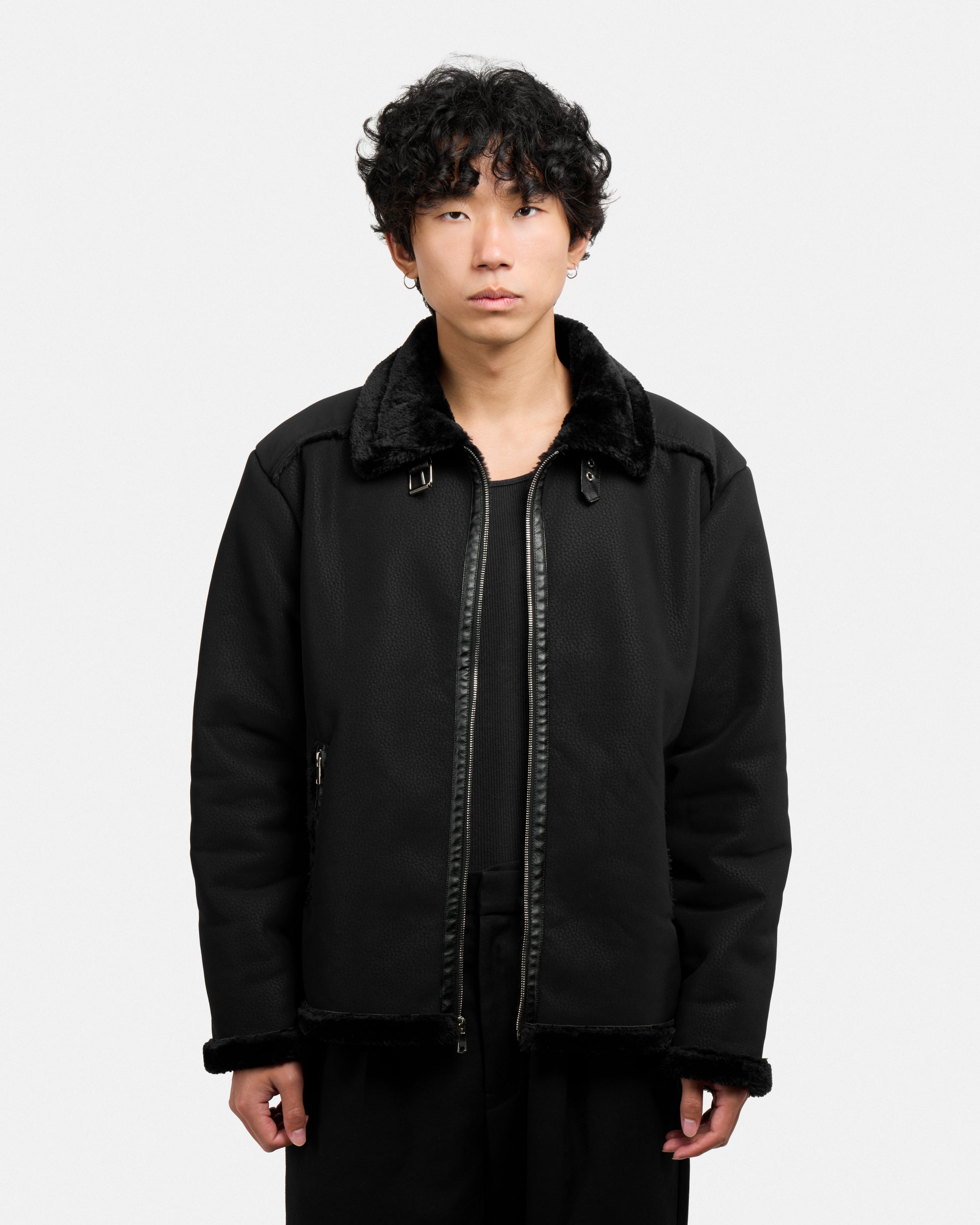 Men's Faux Shearling Aviator Jacket-thumbmail-1
