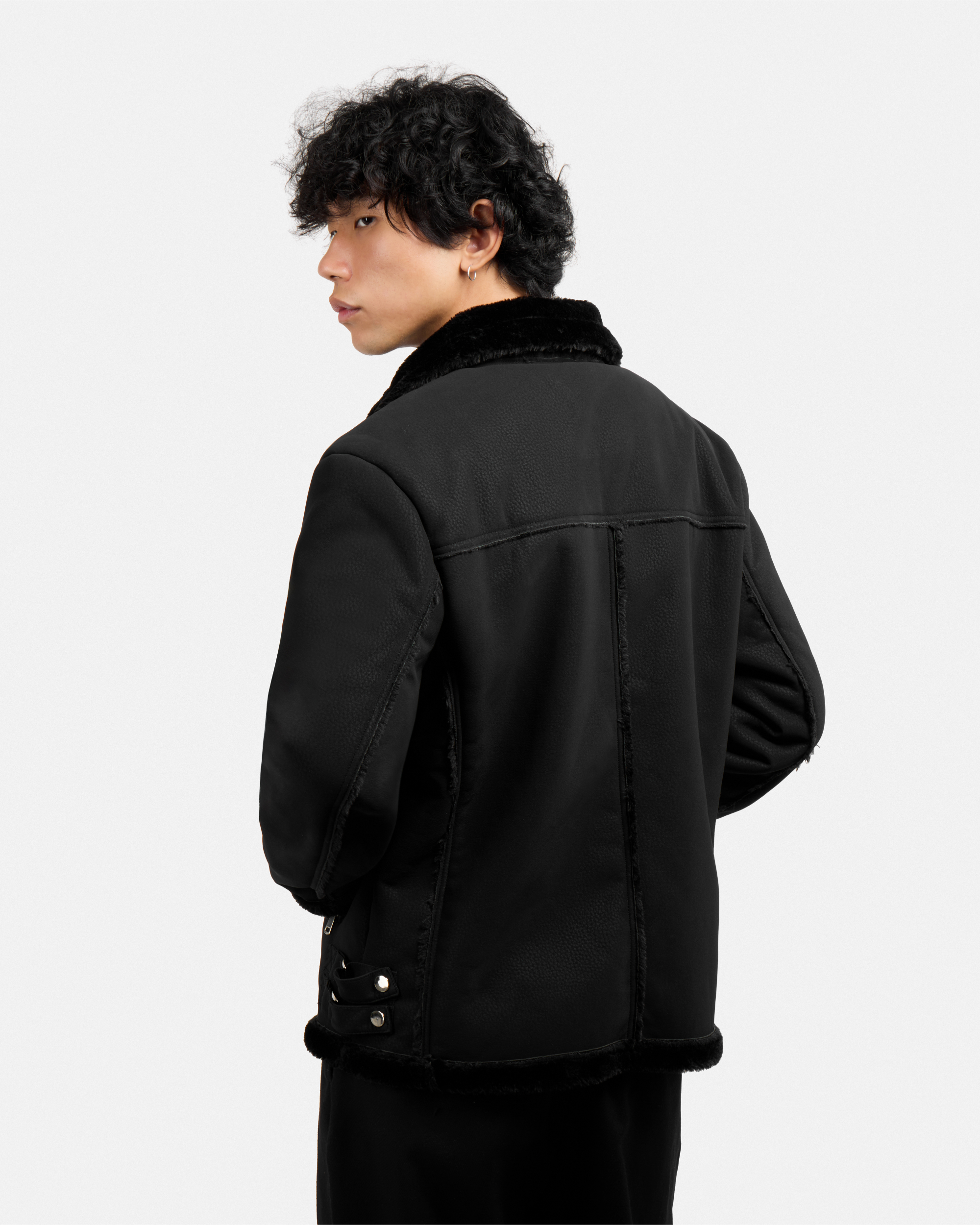 Men's Faux Shearling Aviator Jacket-thumbmail-2