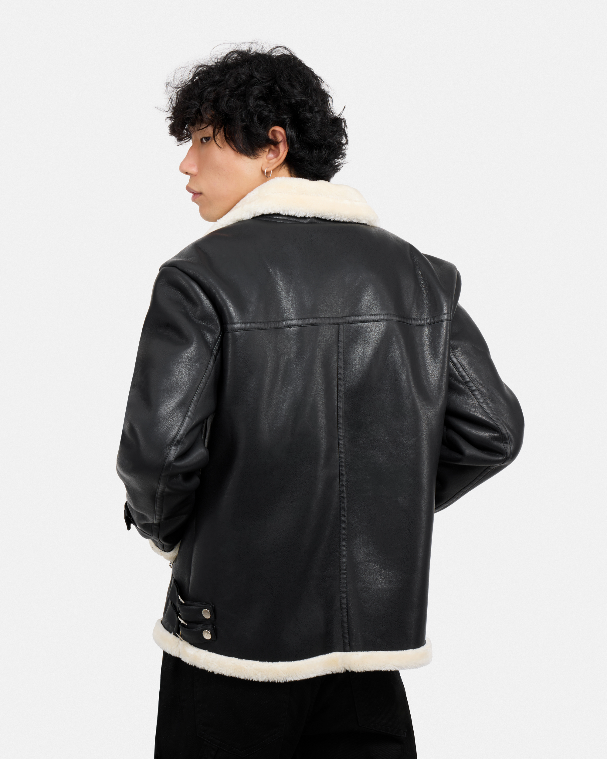 Men's Faux Shearling Aviator Jacket-thumbmail-2