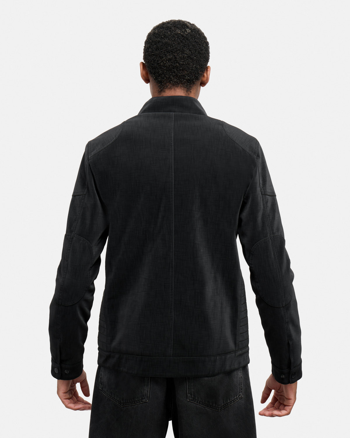 Men's Full-Zip PU Jacket With Faux Shearling Lining-thumbmail-2