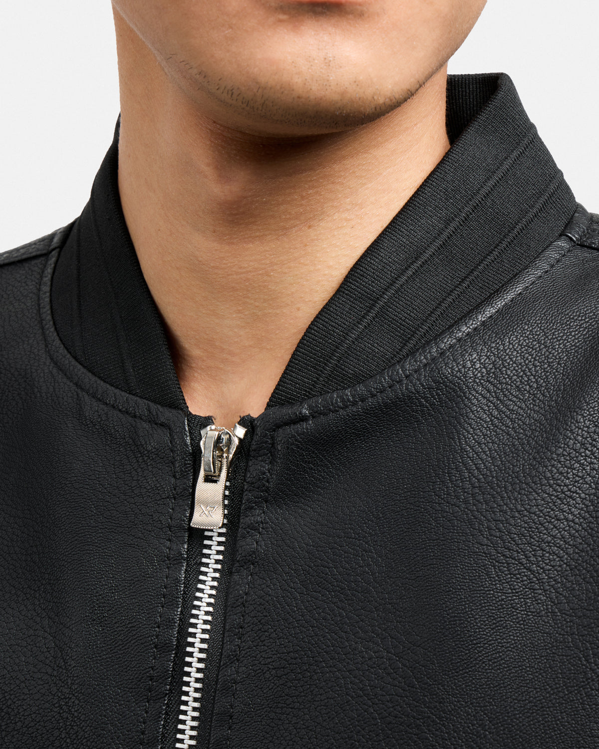 Men's Full-Zip Colorblock PU Bomber Jacket-thumbmail-6