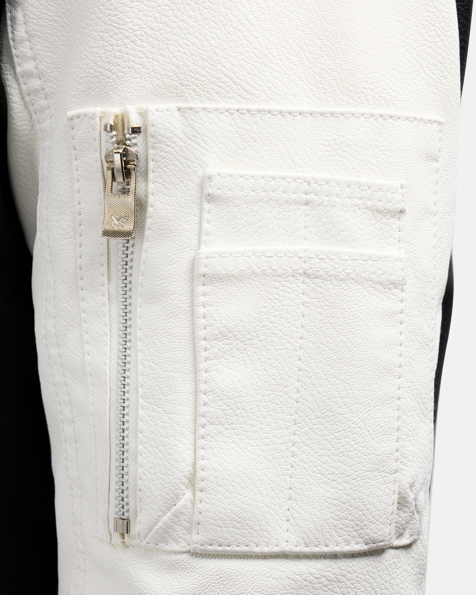 Men's Full-Zip Colorblock PU Bomber Jacket-thumbmail-7