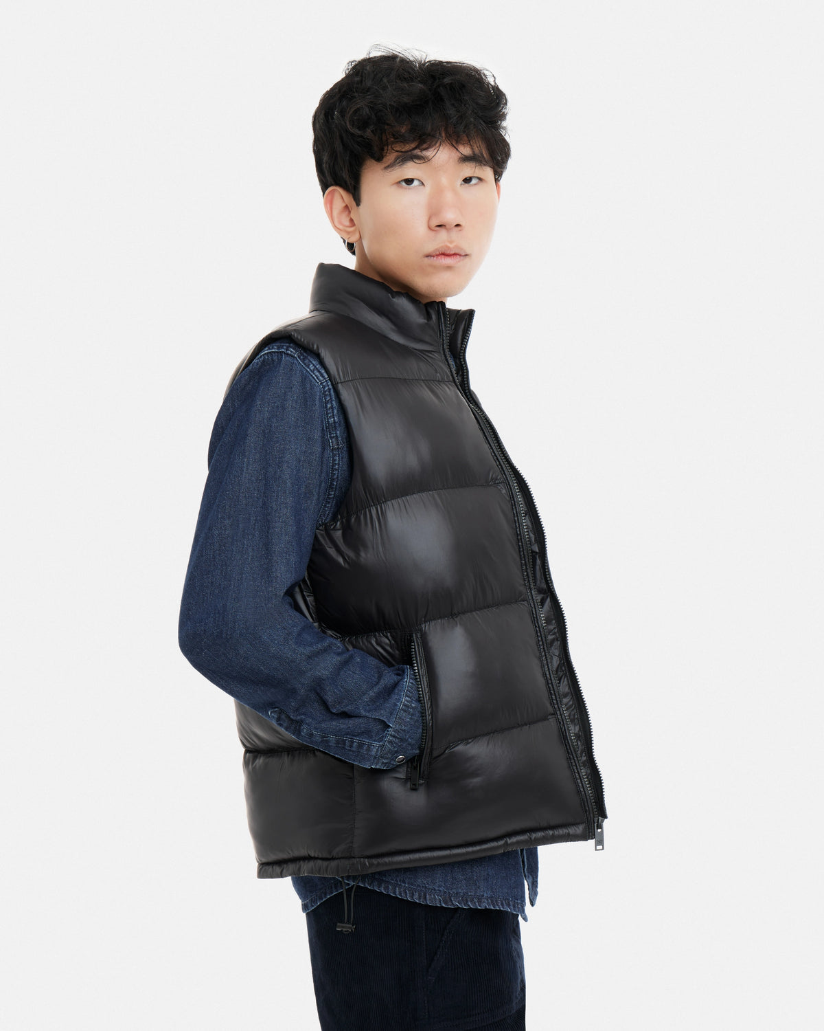 #XRJKM5102486 Quilted Puffer Vest With Chest Pocket-thumbmail-3