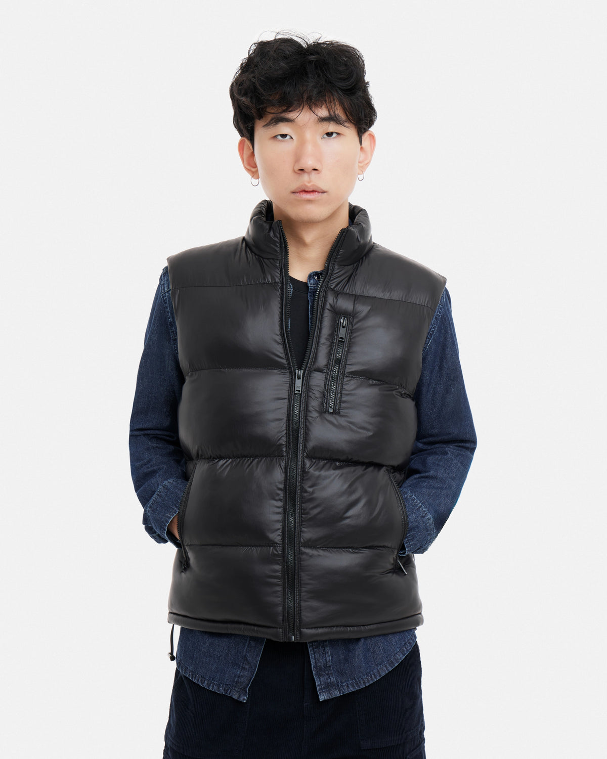 #XRJKM5102486 Quilted Puffer Vest With Chest Pocket-thumbmail-5