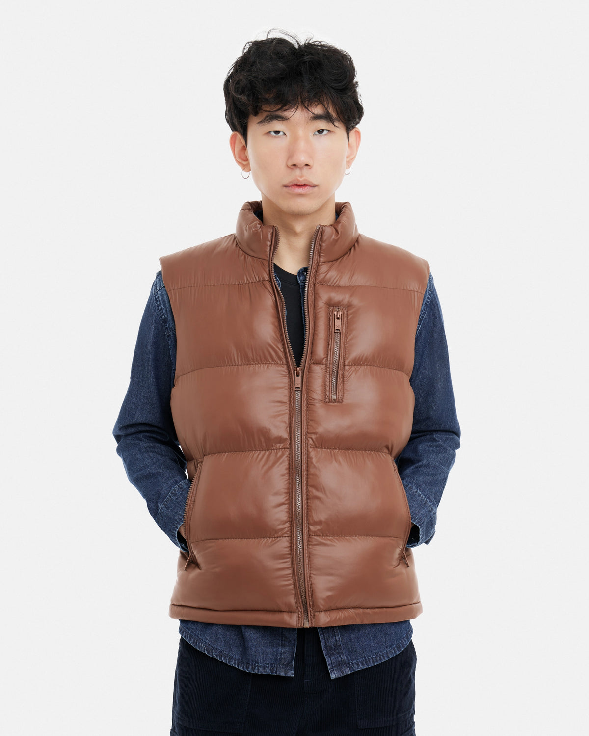 #XRJKM5102486 Quilted Puffer Vest With Chest Pocket-thumbmail-13