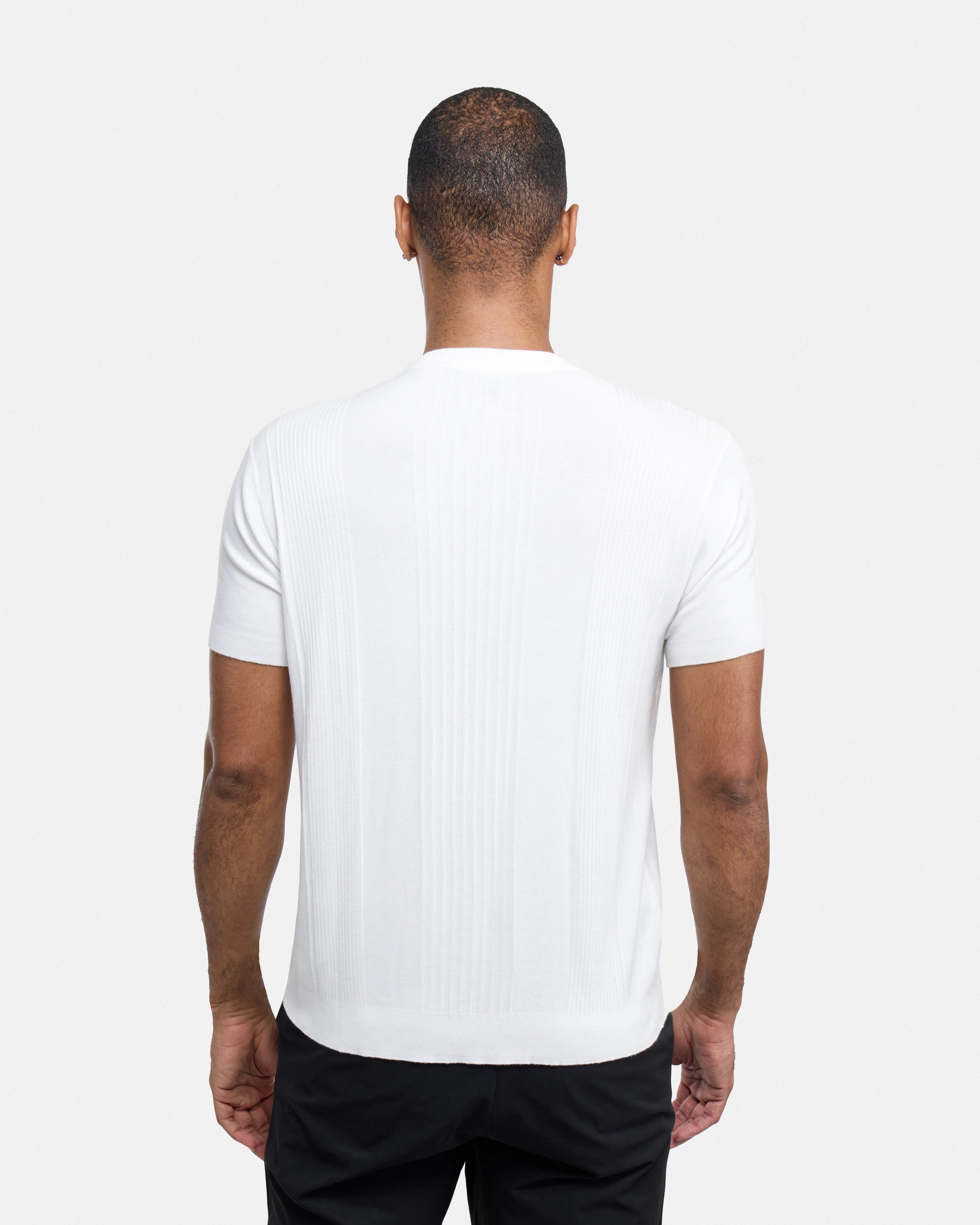 #XRSW3100611 Raised Stripes Short Sleeve Crew Sweater-thumbmail-26