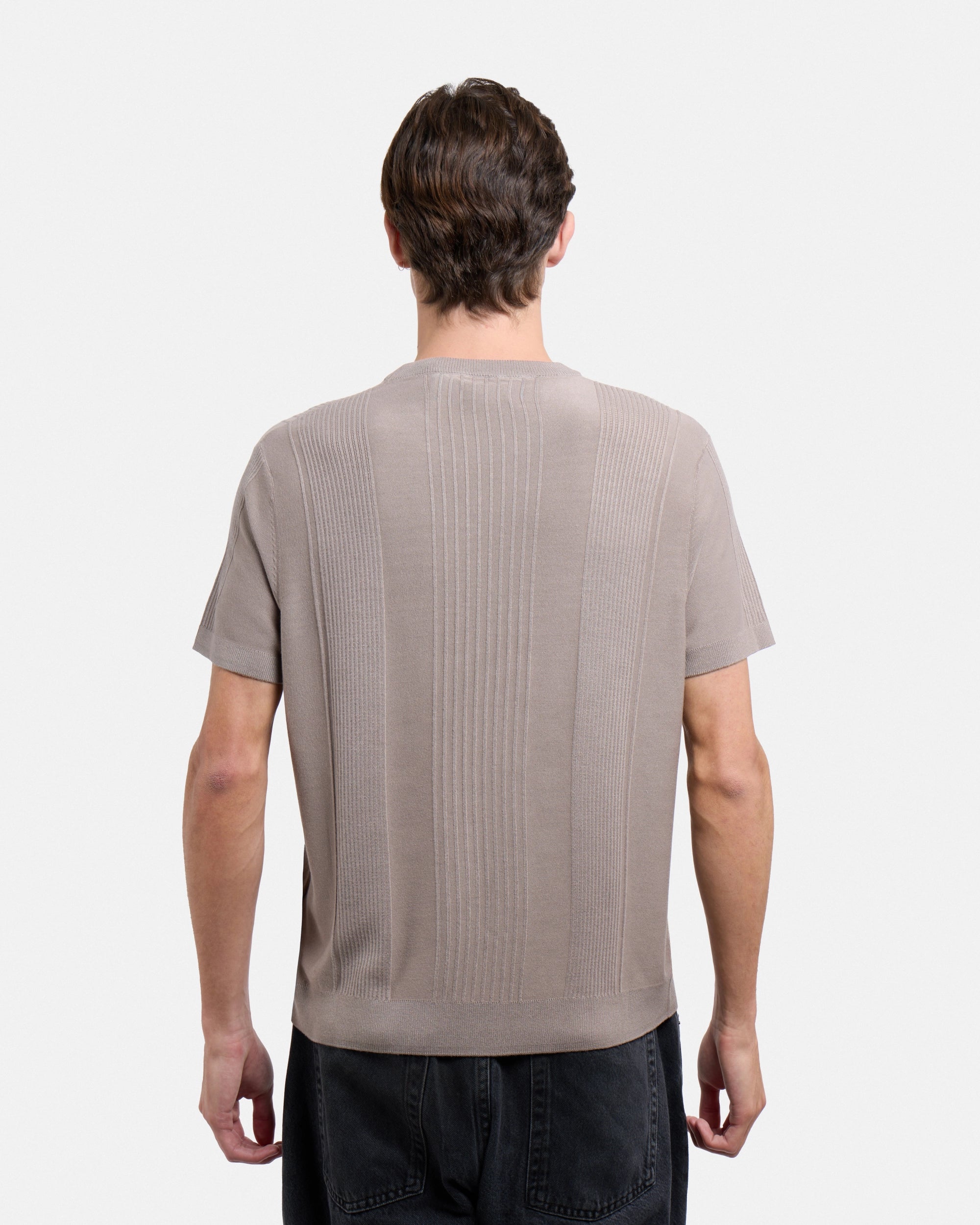 #XRSW3100611 Raised Stripes Short Sleeve Crew Sweater-thumbmail-34