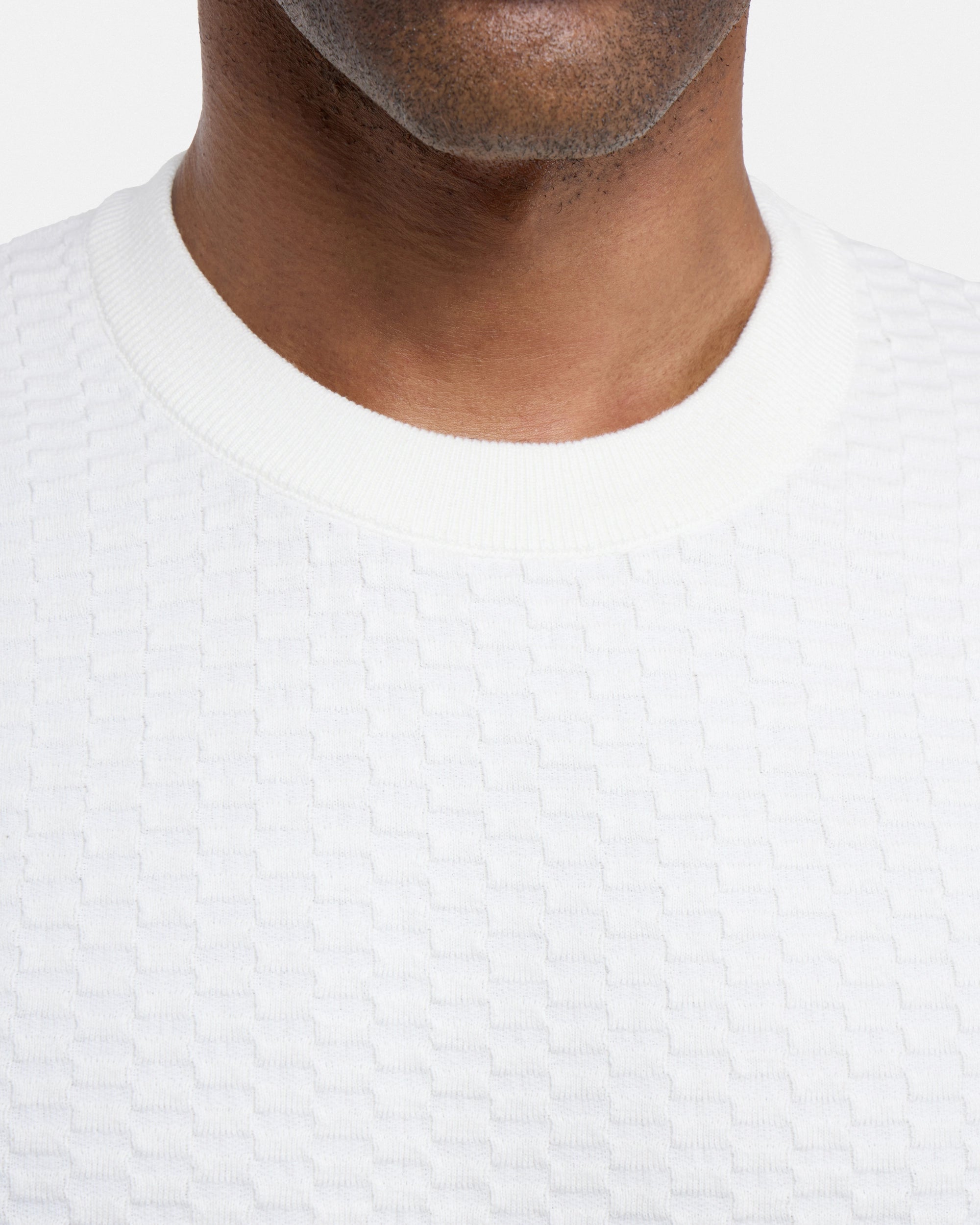 #XRSW3100612 Checkered Short Sleeve Crew Sweater-thumbmail-35