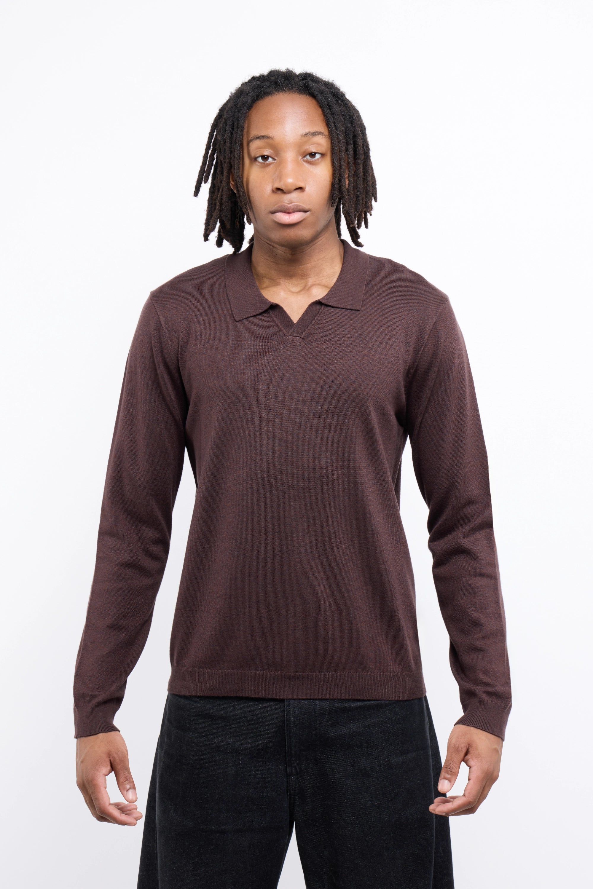 #XRSW3100641 Johnny Collar Long Sleeve Polo Sweater
