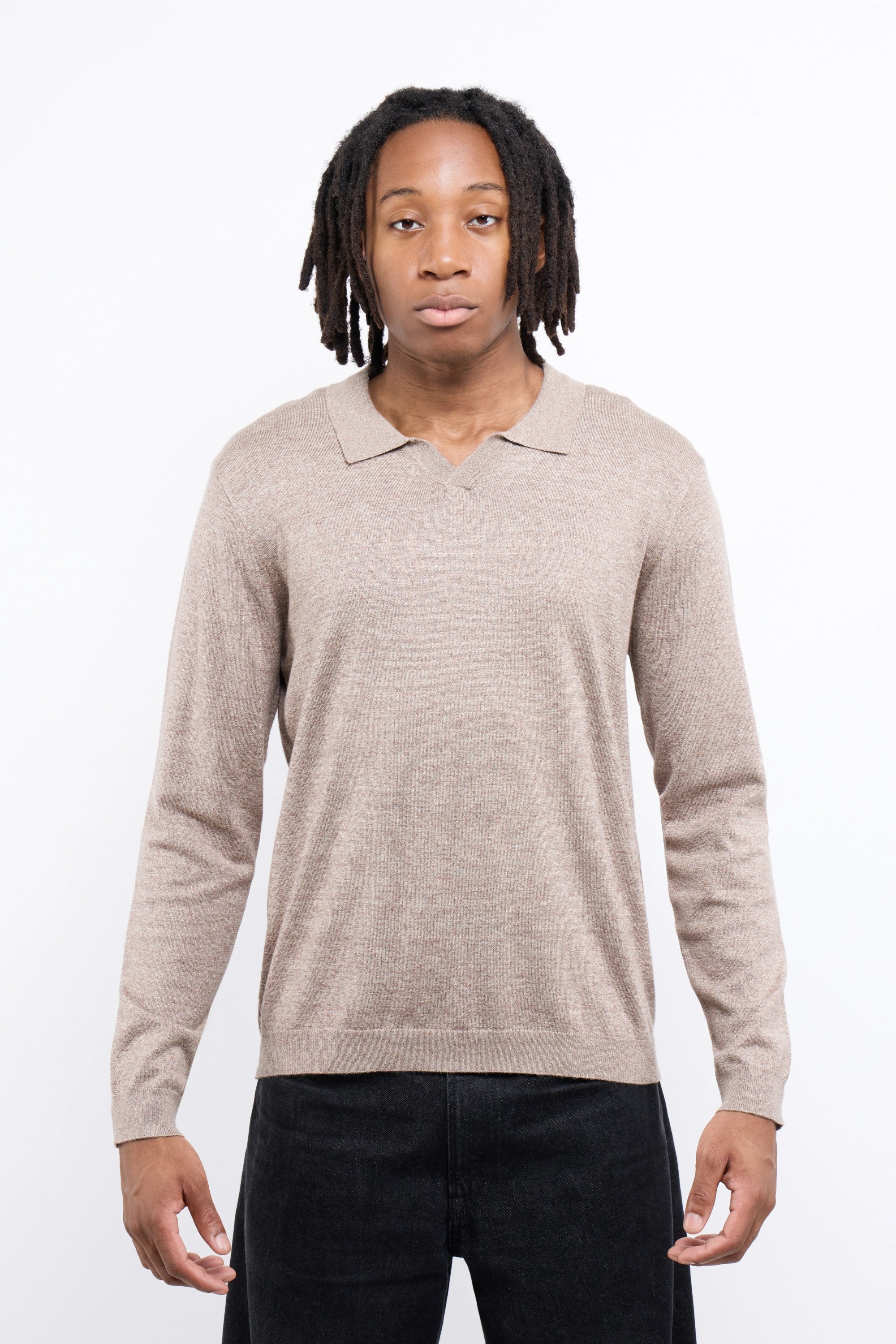 #XRSW3100641 Johnny Collar Long Sleeve Polo Sweater