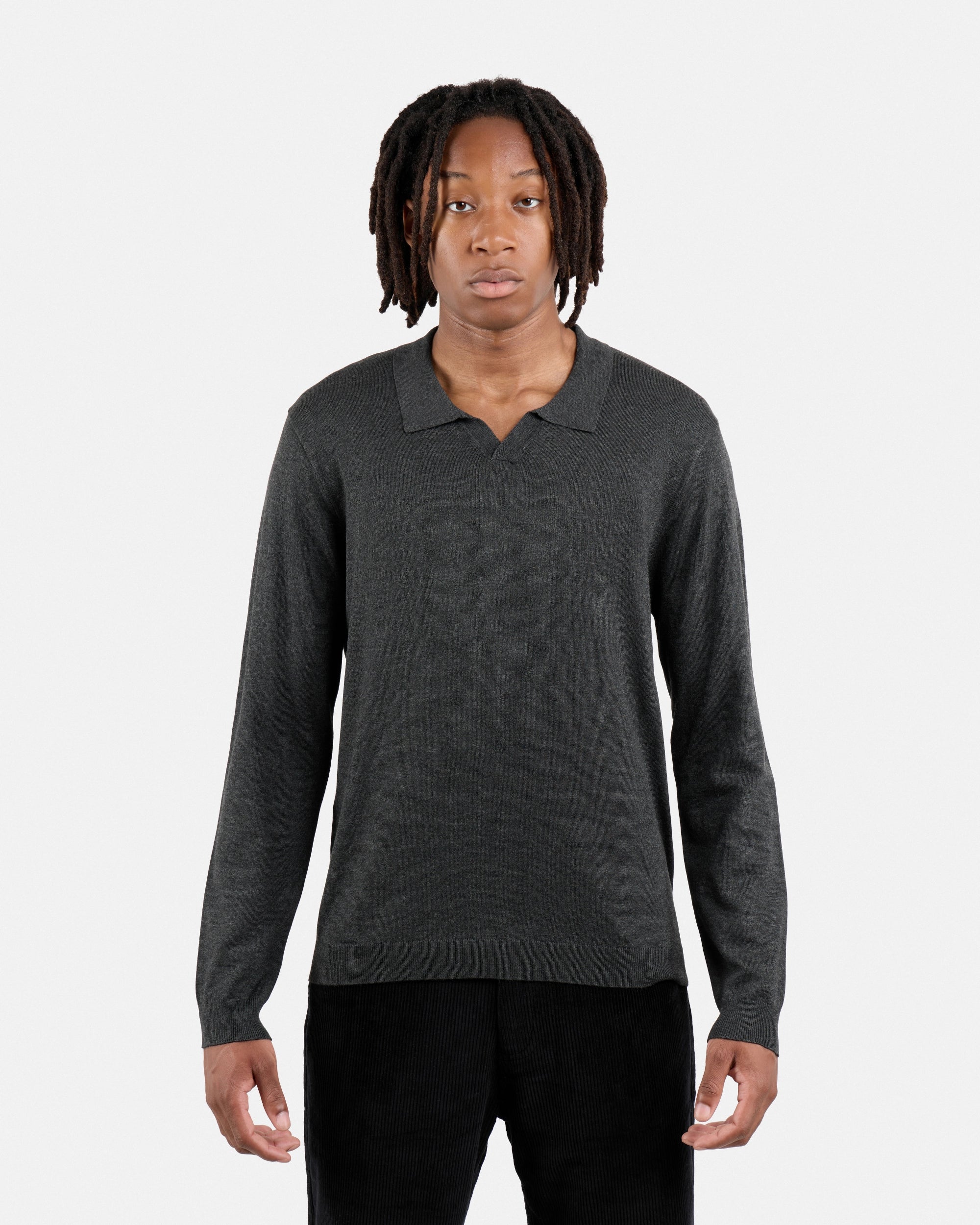 #XRSW3100641 Johnny Collar Long Sleeve Polo Sweater