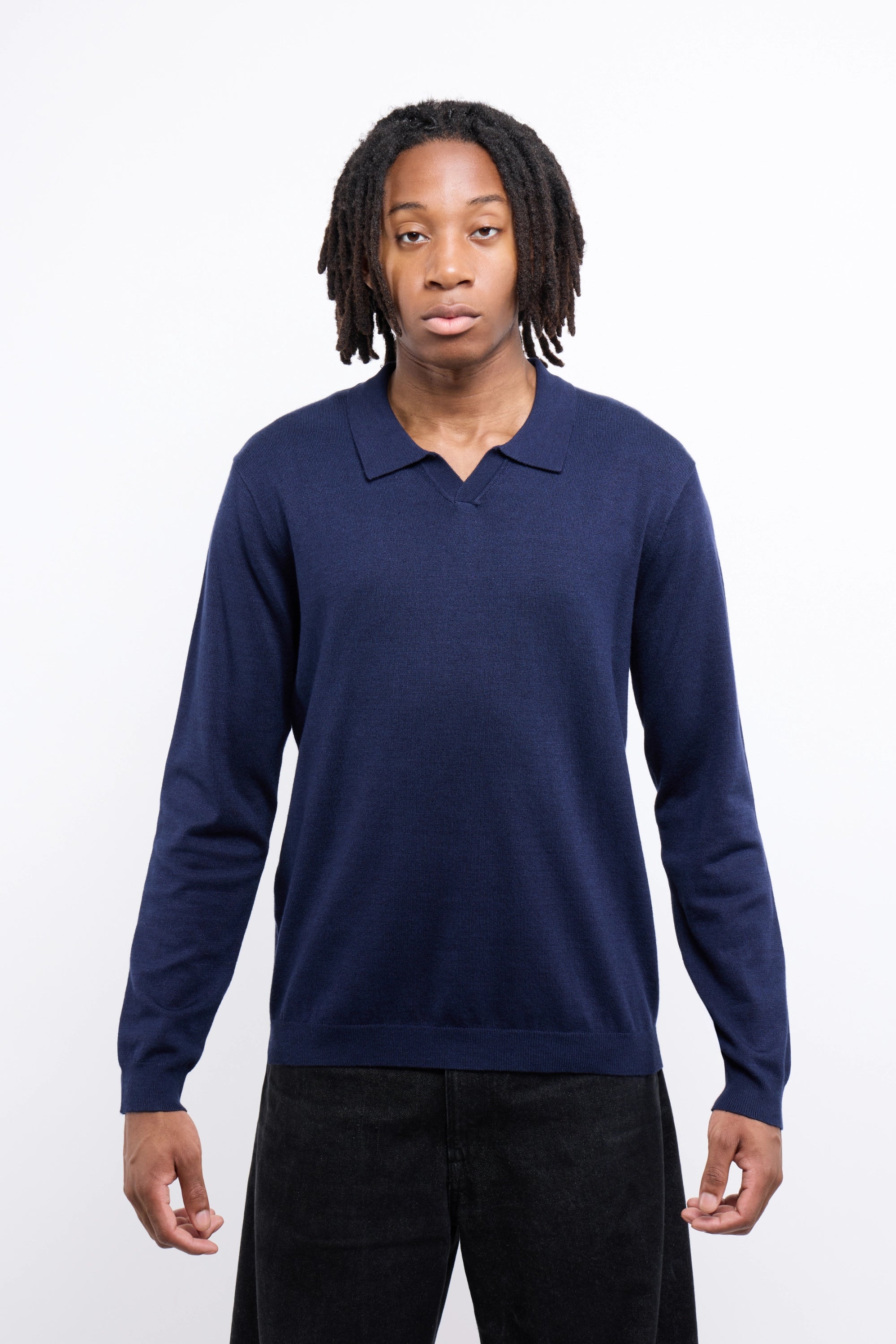 #XRSW3100641 Johnny Collar Long Sleeve Polo Sweater