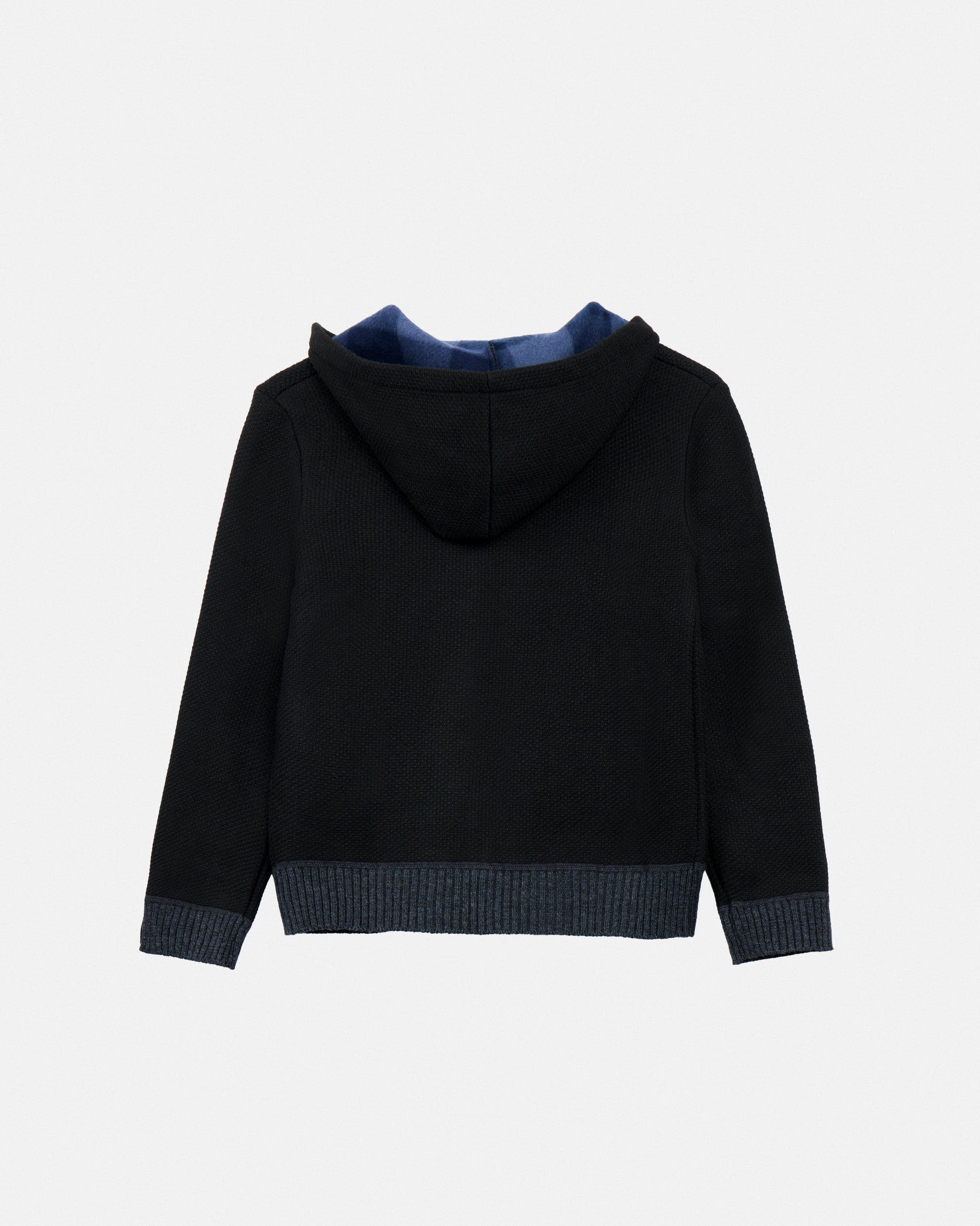 #XRSWB3101596 Boy's Fleece Lined Full Zipper Knitted Hoodie Sweater-thumbmail-2