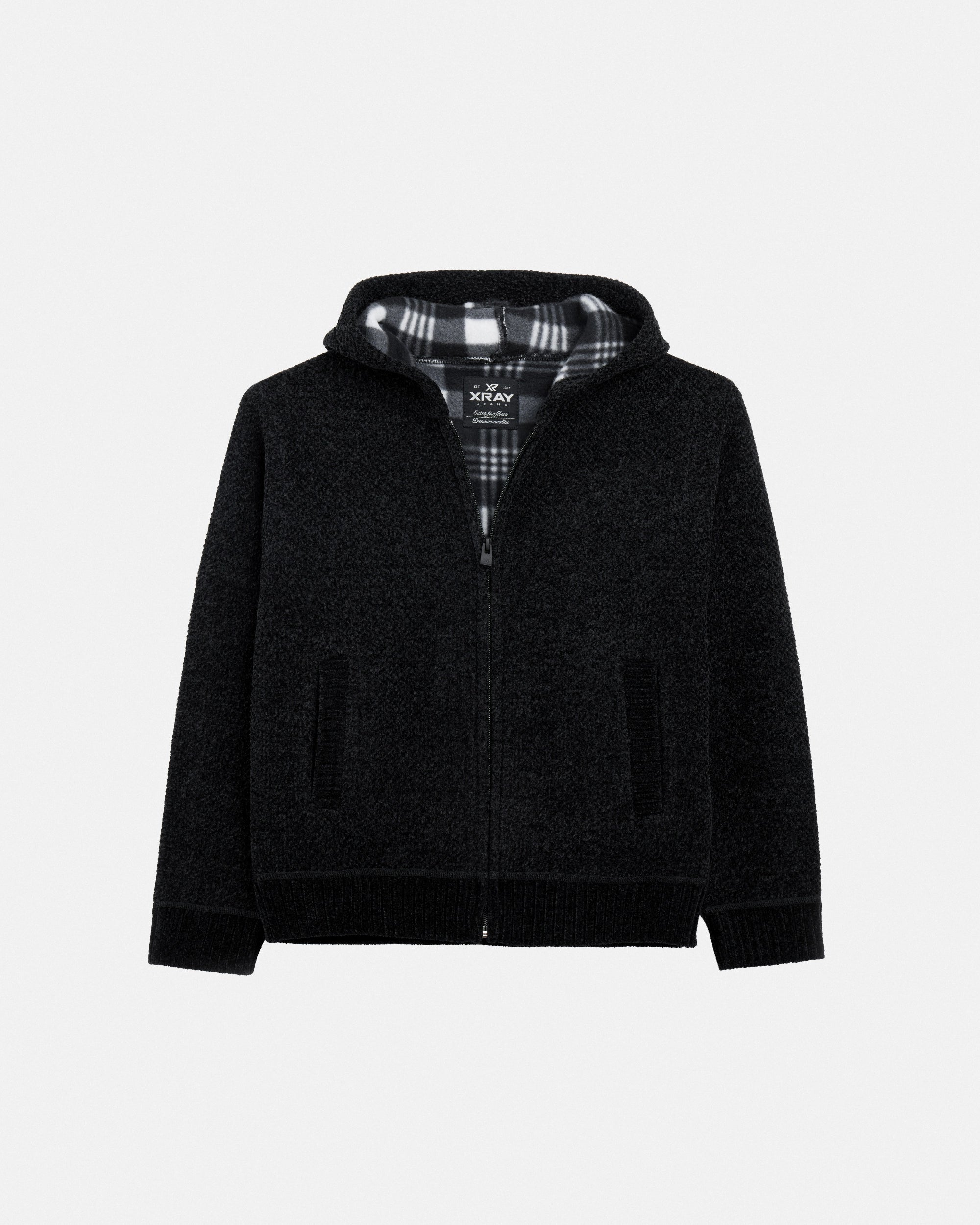 #XRSWB3101597 Boy's Fleece Lined Full Zip Chenille Knitted Hoodie Sweater-thumbmail-7