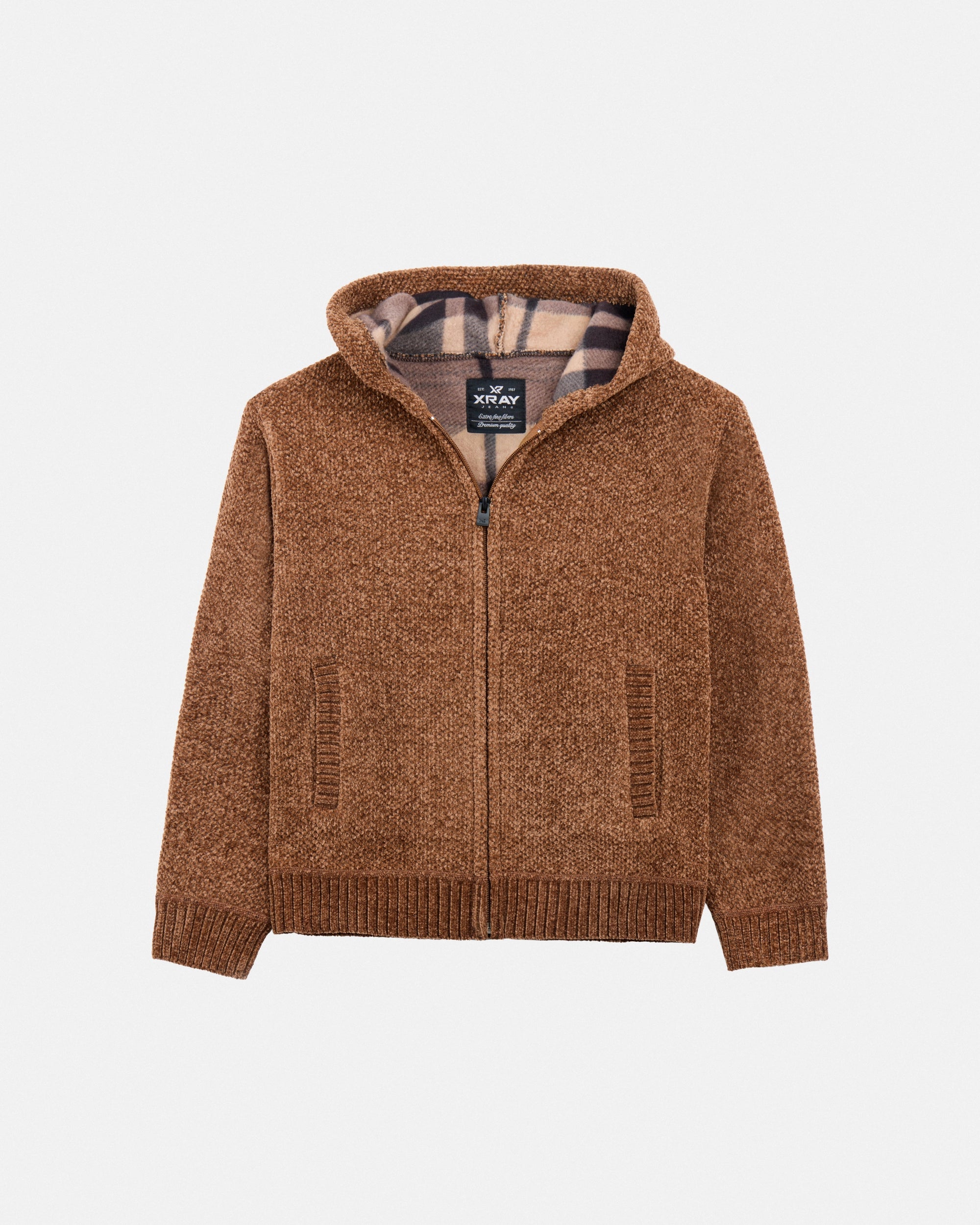 #XRSWB3101597 Boy's Fleece Lined Full Zip Chenille Knitted Hoodie Sweater-thumbmail-13