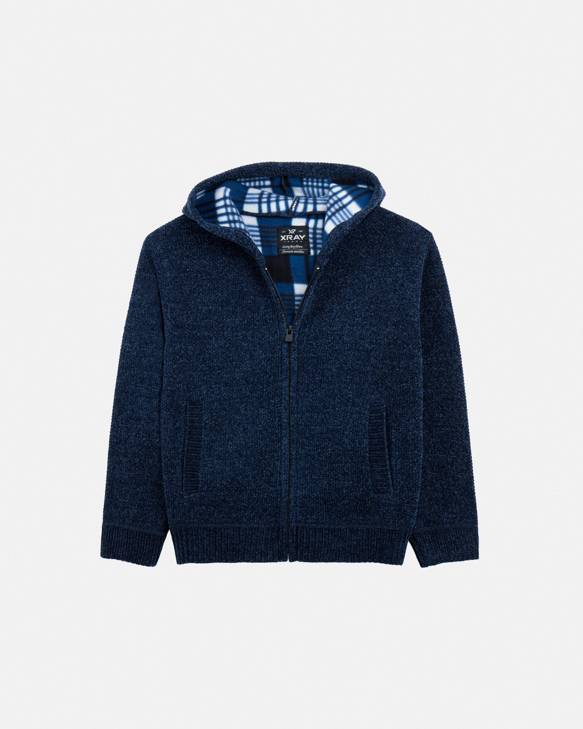 #XRSWB3101597 Boy's Fleece Lined Full Zip Chenille Knitted Hoodie Sweater-thumbmail-31