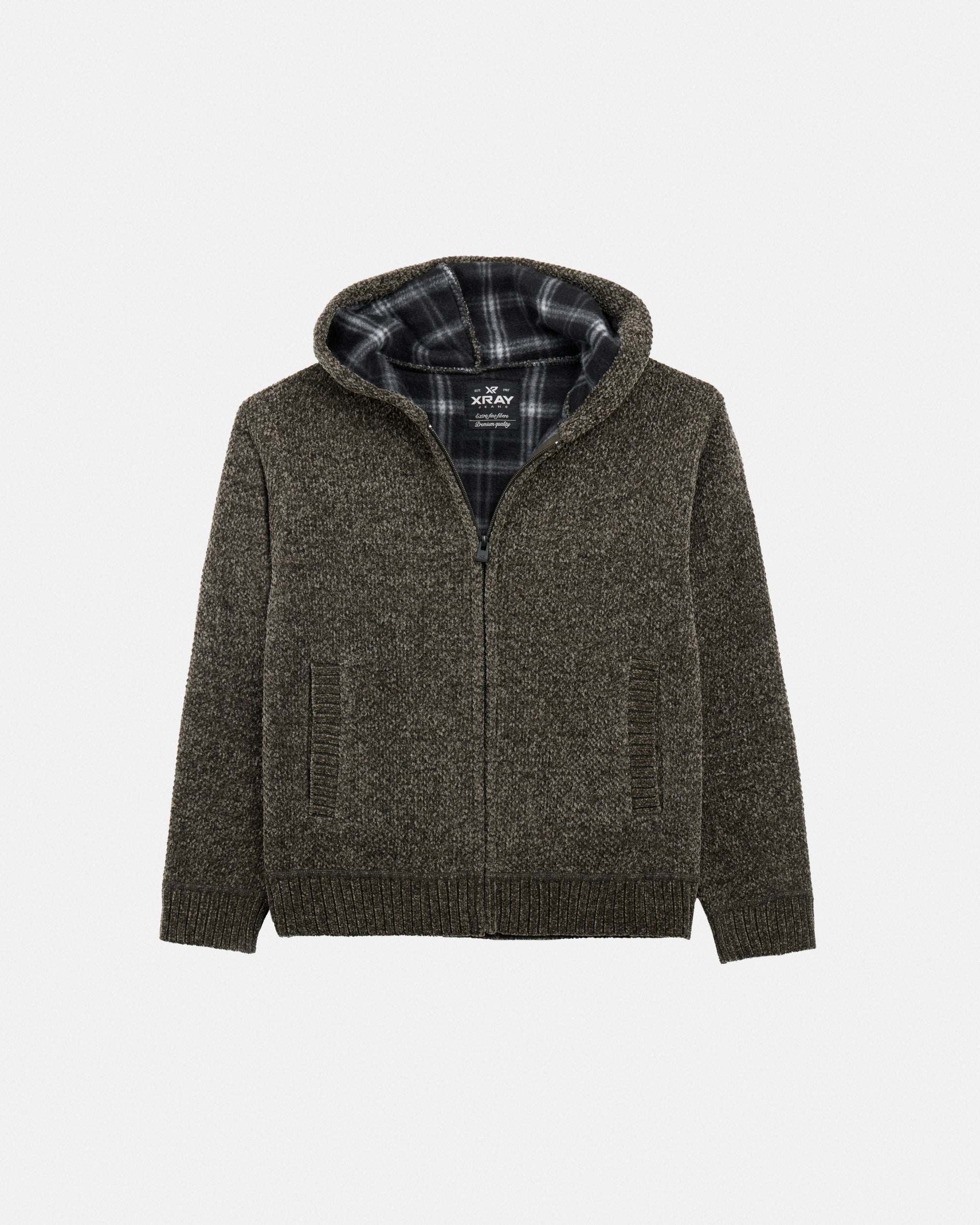 #XRSWB3101597 Boy's Fleece Lined Full Zip Chenille Knitted Hoodie Sweater-thumbmail-37