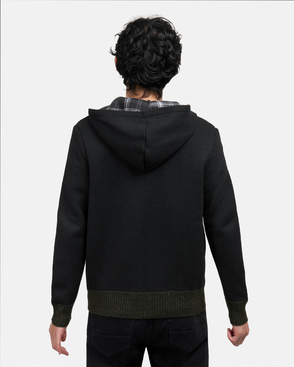 #XRSWM-34081 Fleece Lined Full Zip Knitted Hoodie Sweater-thumbmail-10
