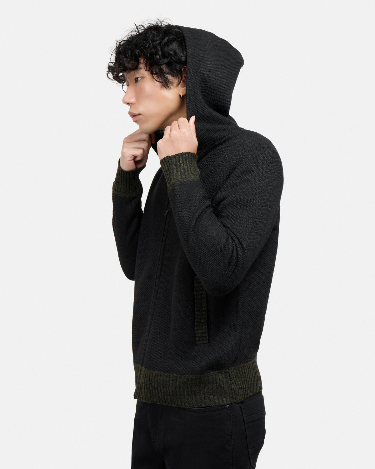 #XRSWM-34081 Fleece Lined Full Zip Knitted Hoodie Sweater-thumbmail-12