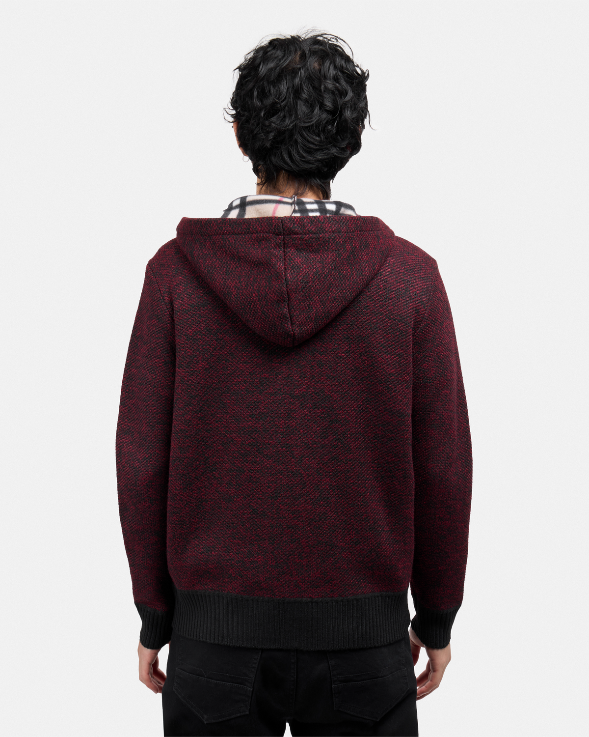 #XRSWM-34081 Fleece Lined Full Zip Knitted Hoodie Sweater-thumbmail-18