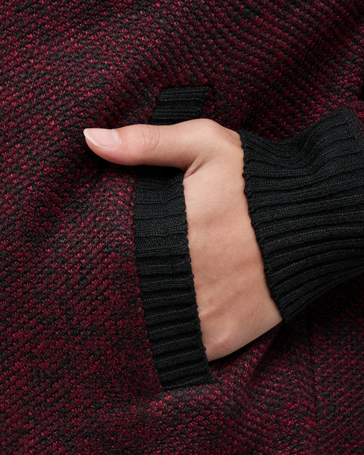 #XRSWM-34081 Fleece Lined Full Zip Knitted Hoodie Sweater-thumbmail-23