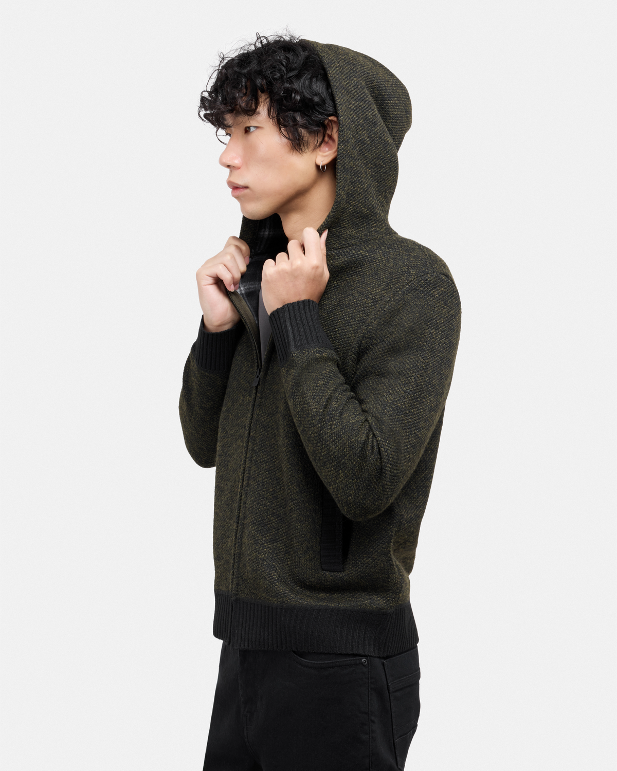#XRSWM-34081 Fleece Lined Full Zip Knitted Hoodie Sweater-thumbmail-37