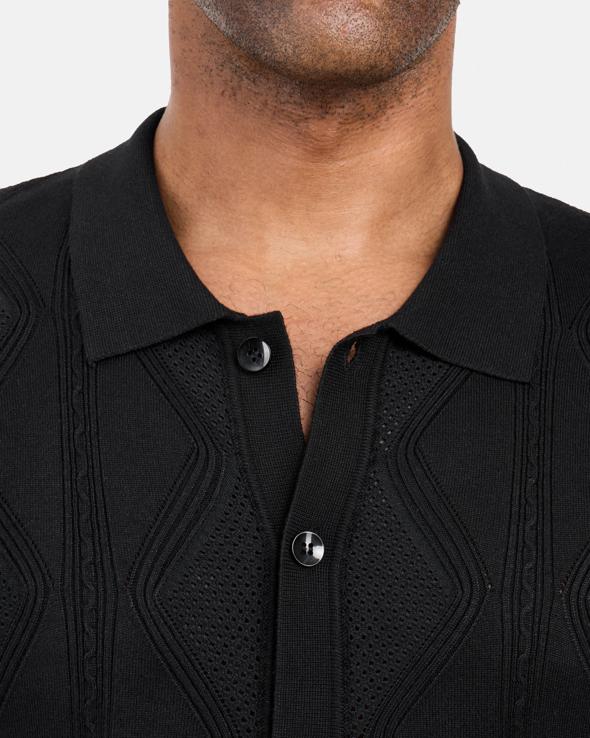 #XRSWM3101630 Textured Button Down Sweater Polo Shirt-thumbmail-6