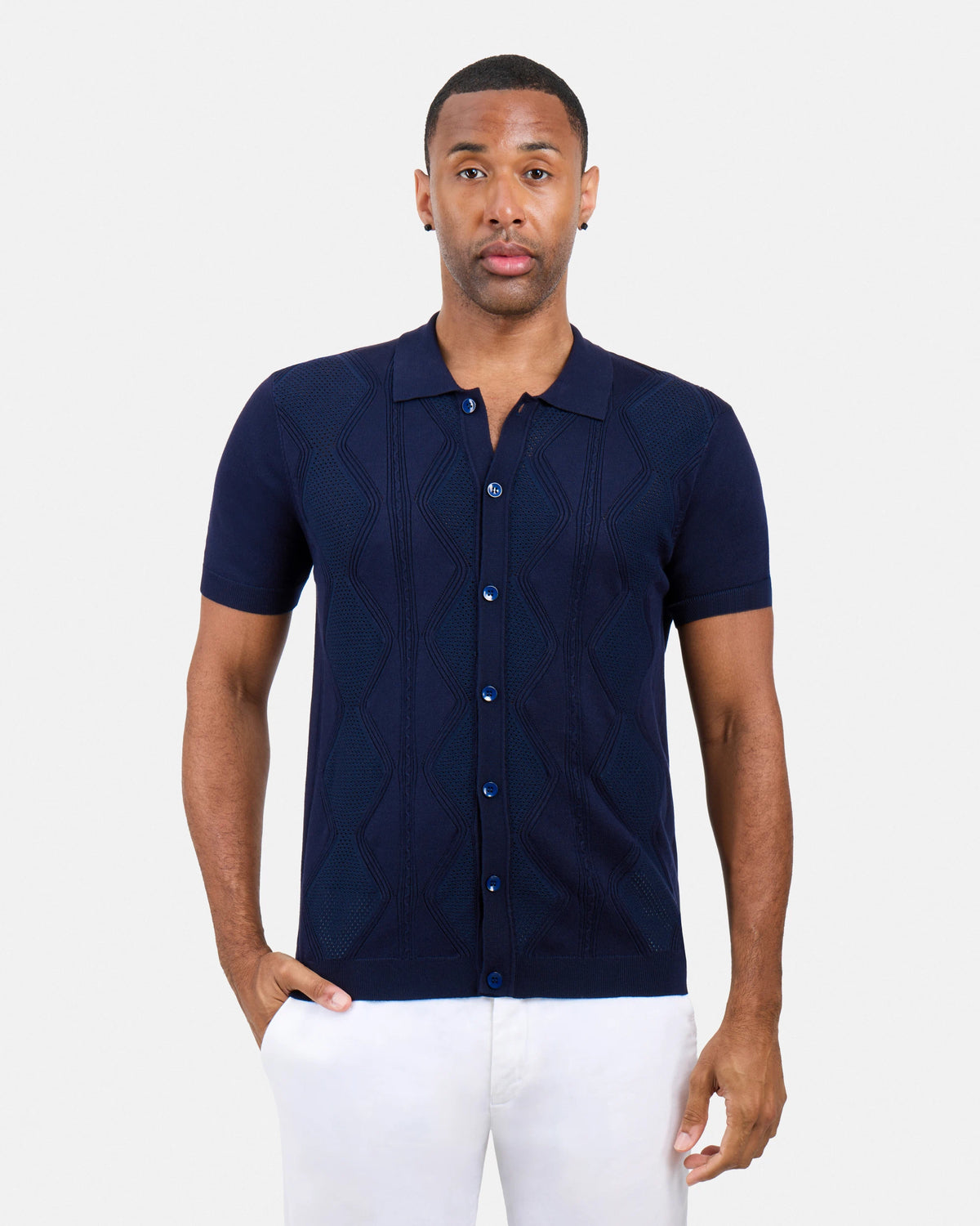 #XRSWM3101630 Textured Button Down Sweater Polo Shirt-thumbmail-18