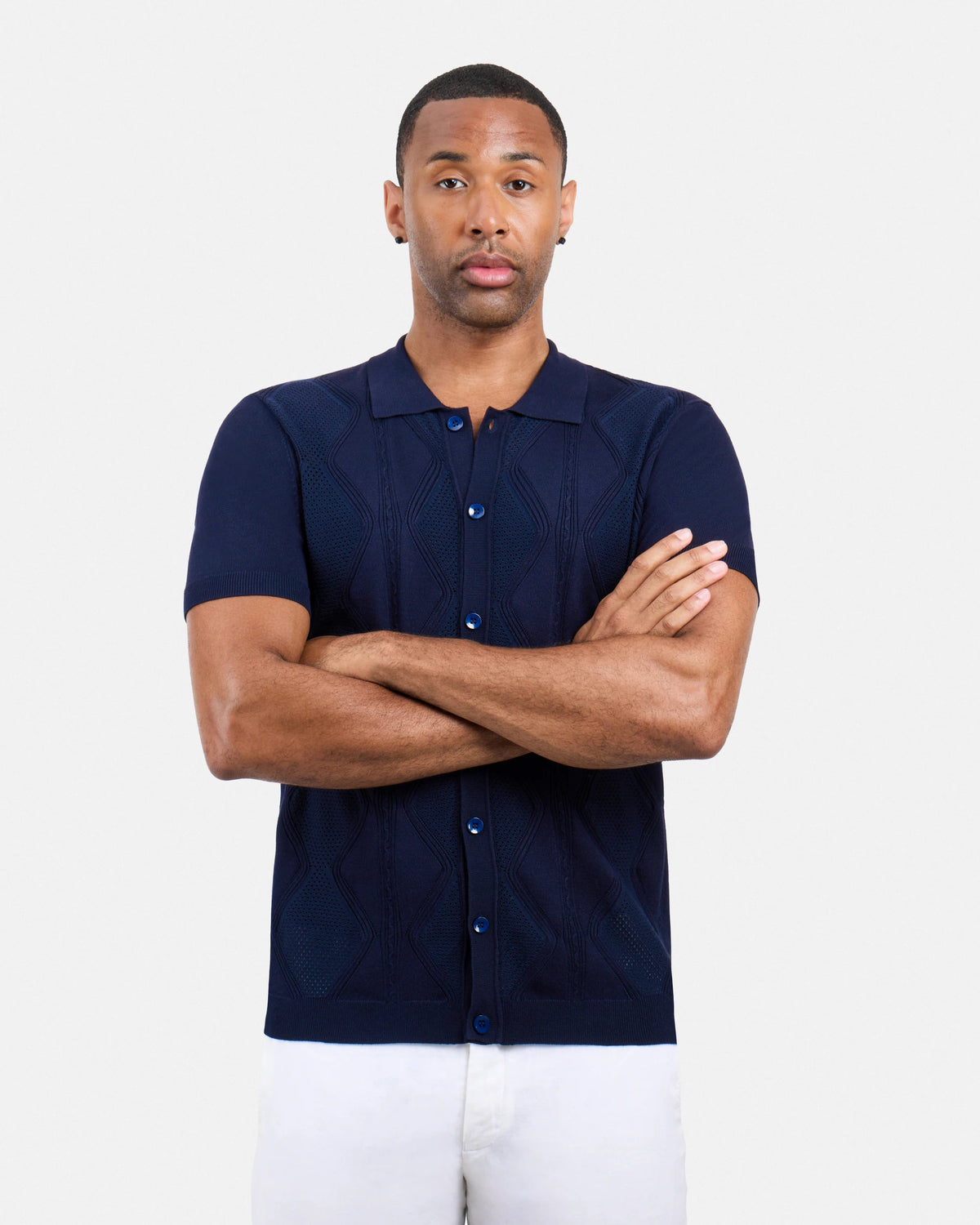 #XRSWM3101630 Textured Button Down Sweater Polo Shirt-thumbmail-20