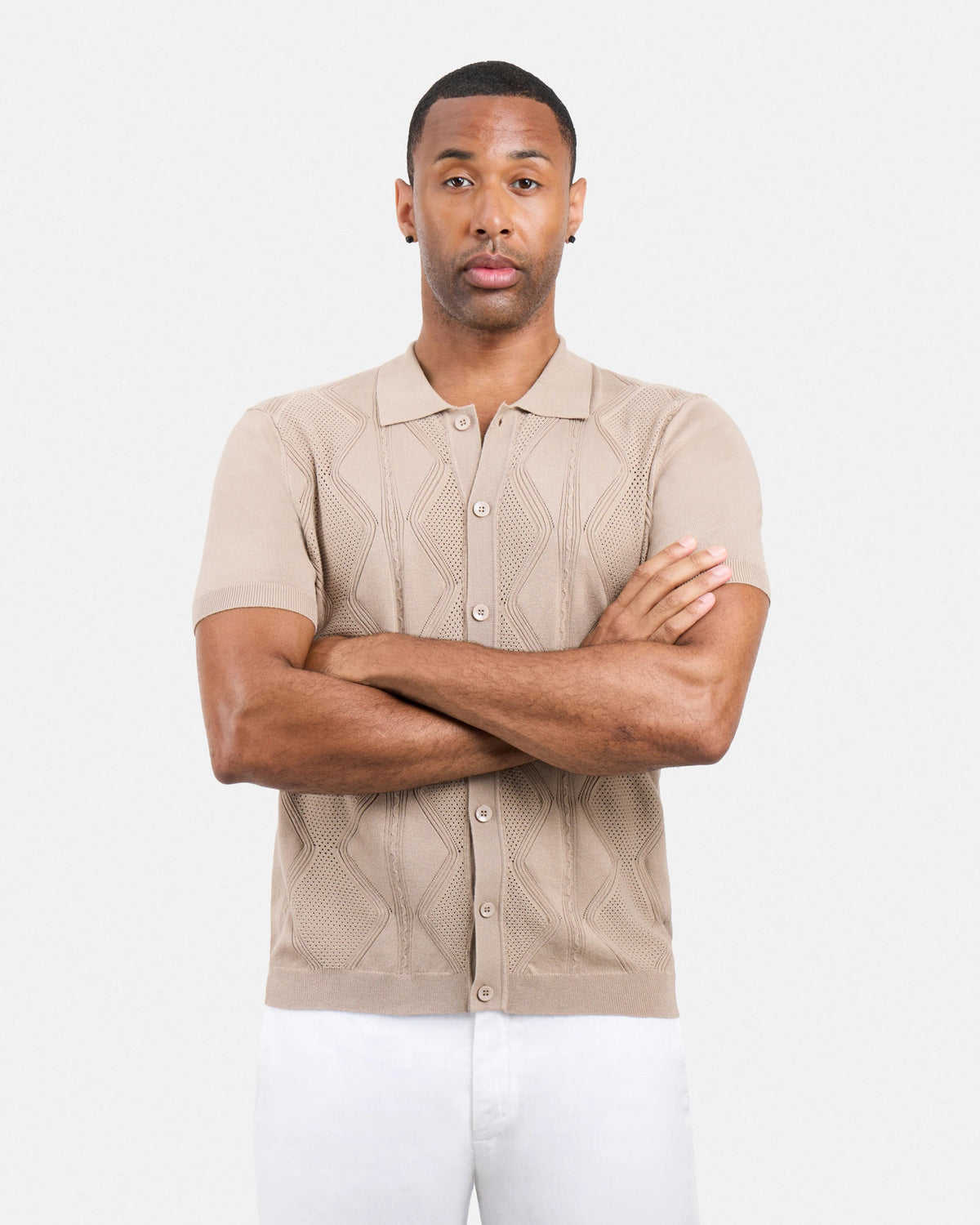 #XRSWM3101630 Textured Button Down Sweater Polo Shirt-thumbmail-37