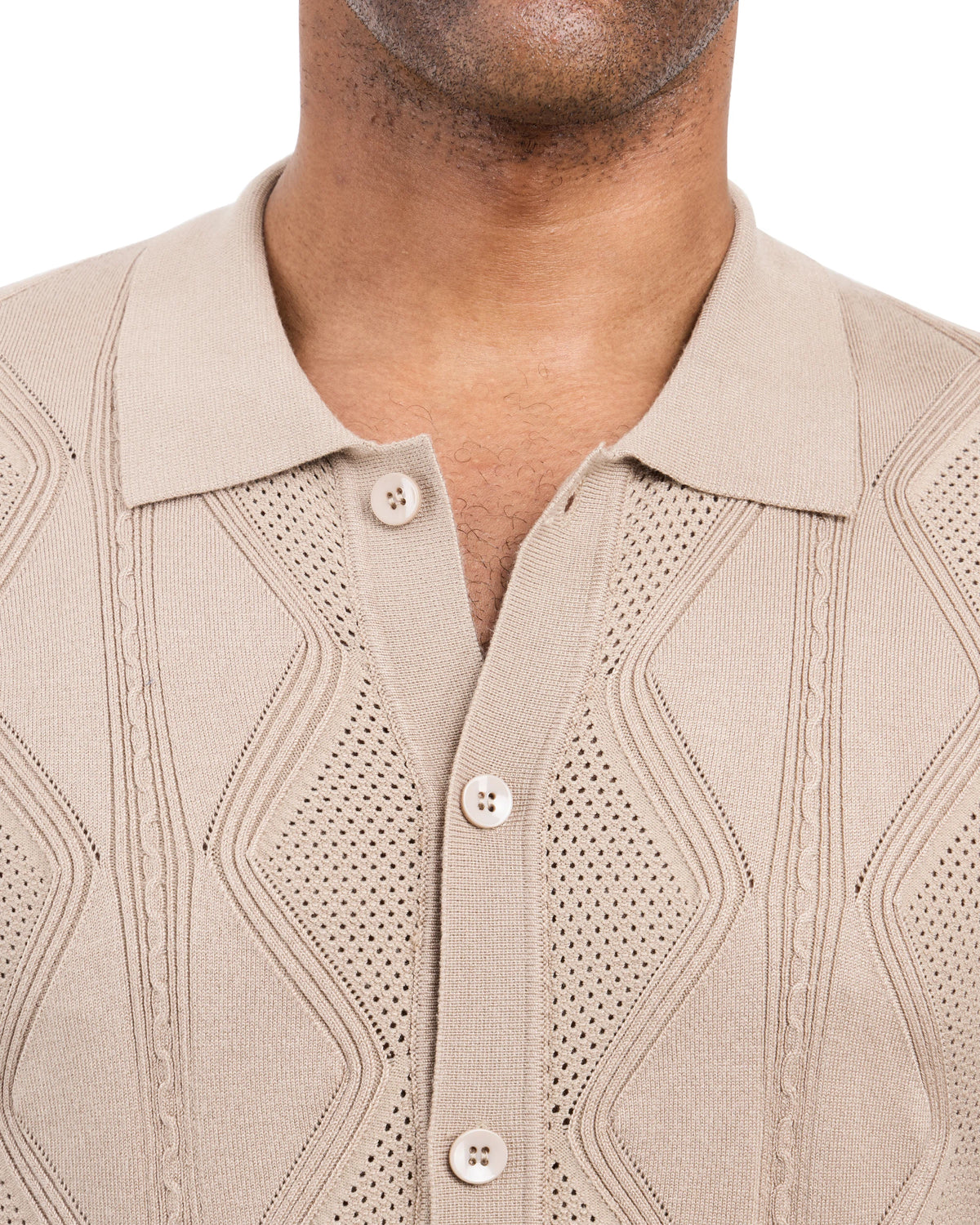 #XRSWM3101630 Textured Button Down Sweater Polo Shirt-thumbmail-38